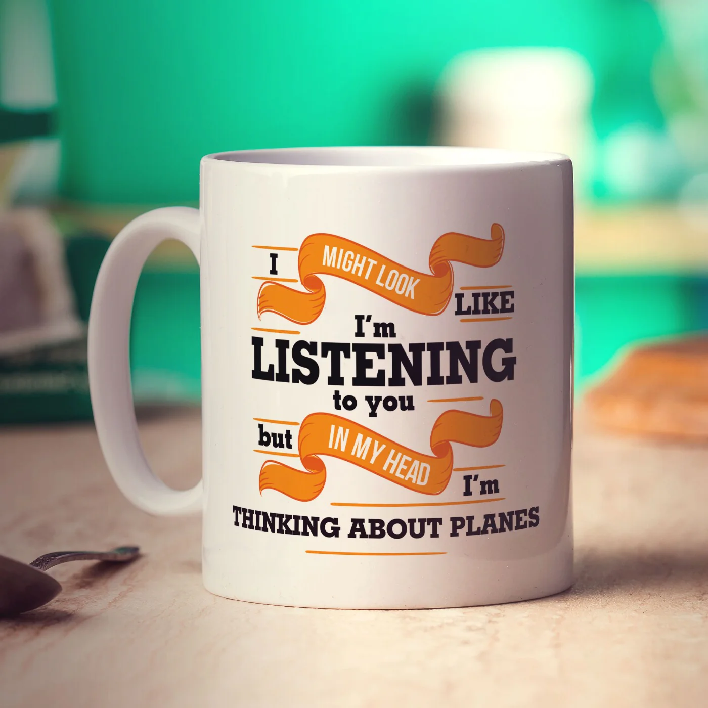 I Might Look Like I'm Listening to you But In My Head I'm Thinking About Planes Mug - Image 2