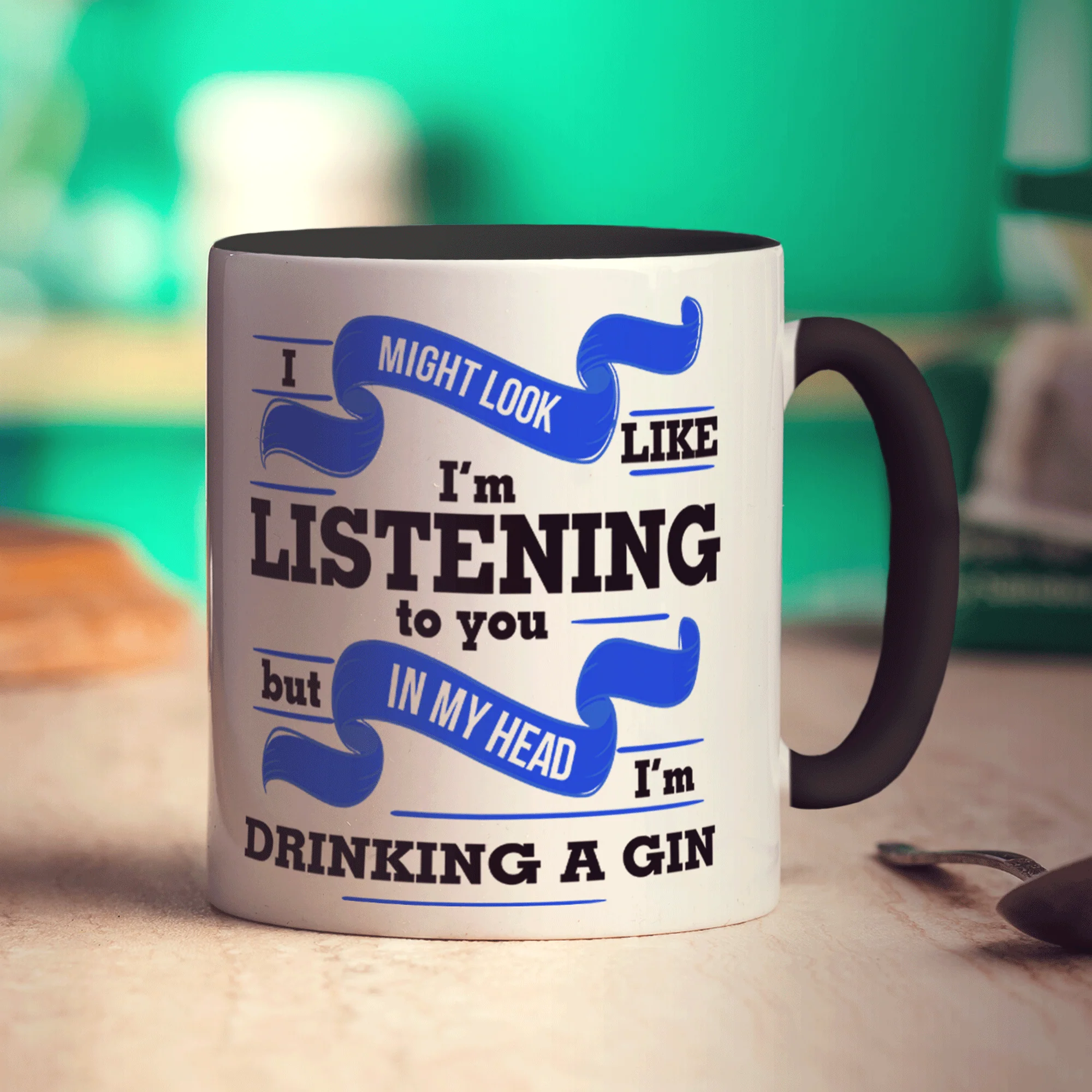 I Might Look Like I'm Listening to you But In My Head I'm Drinking Gin Mug - Image 10