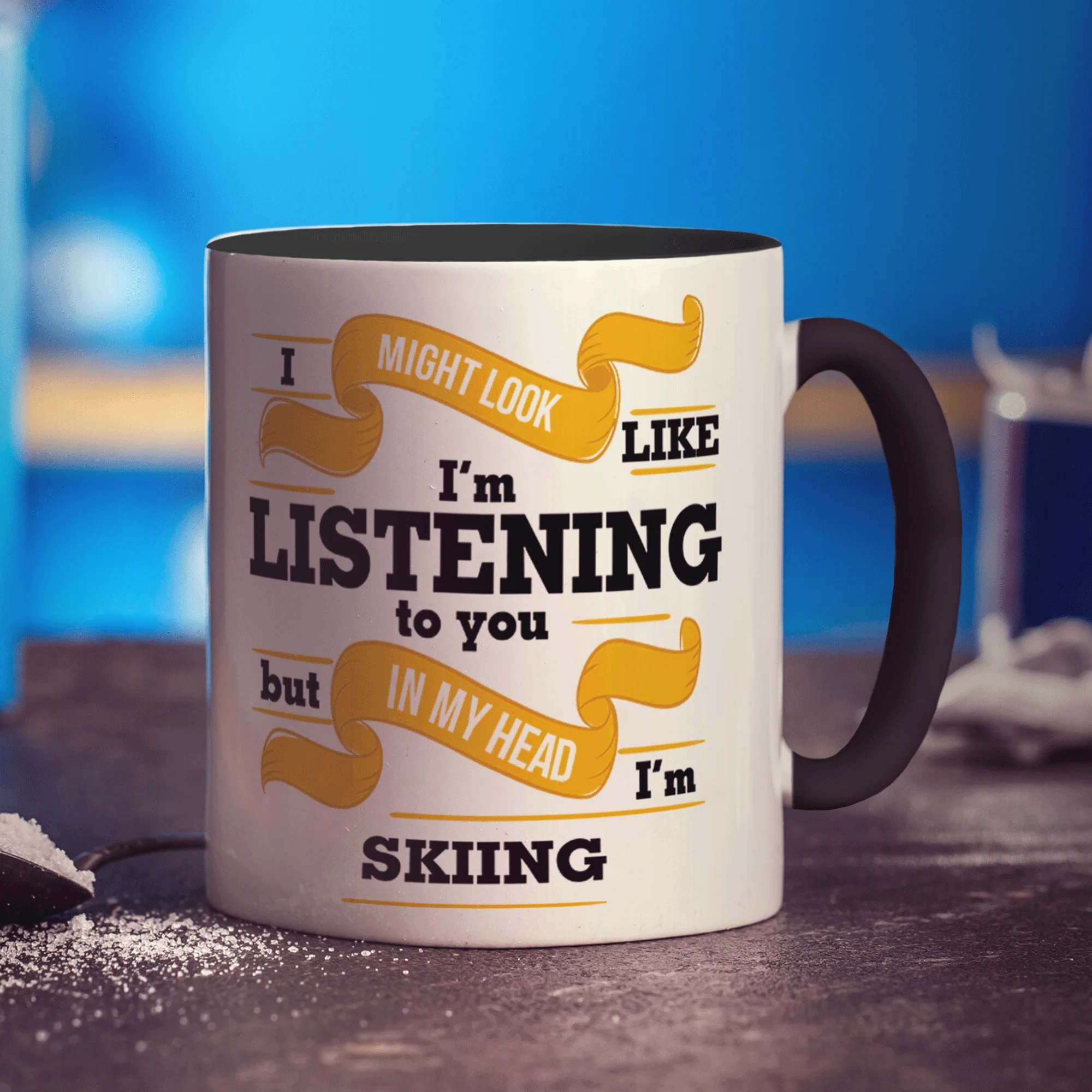 I Might Look Like I'm Listening to you But In My Head I'm Skiing Mug - Image 10