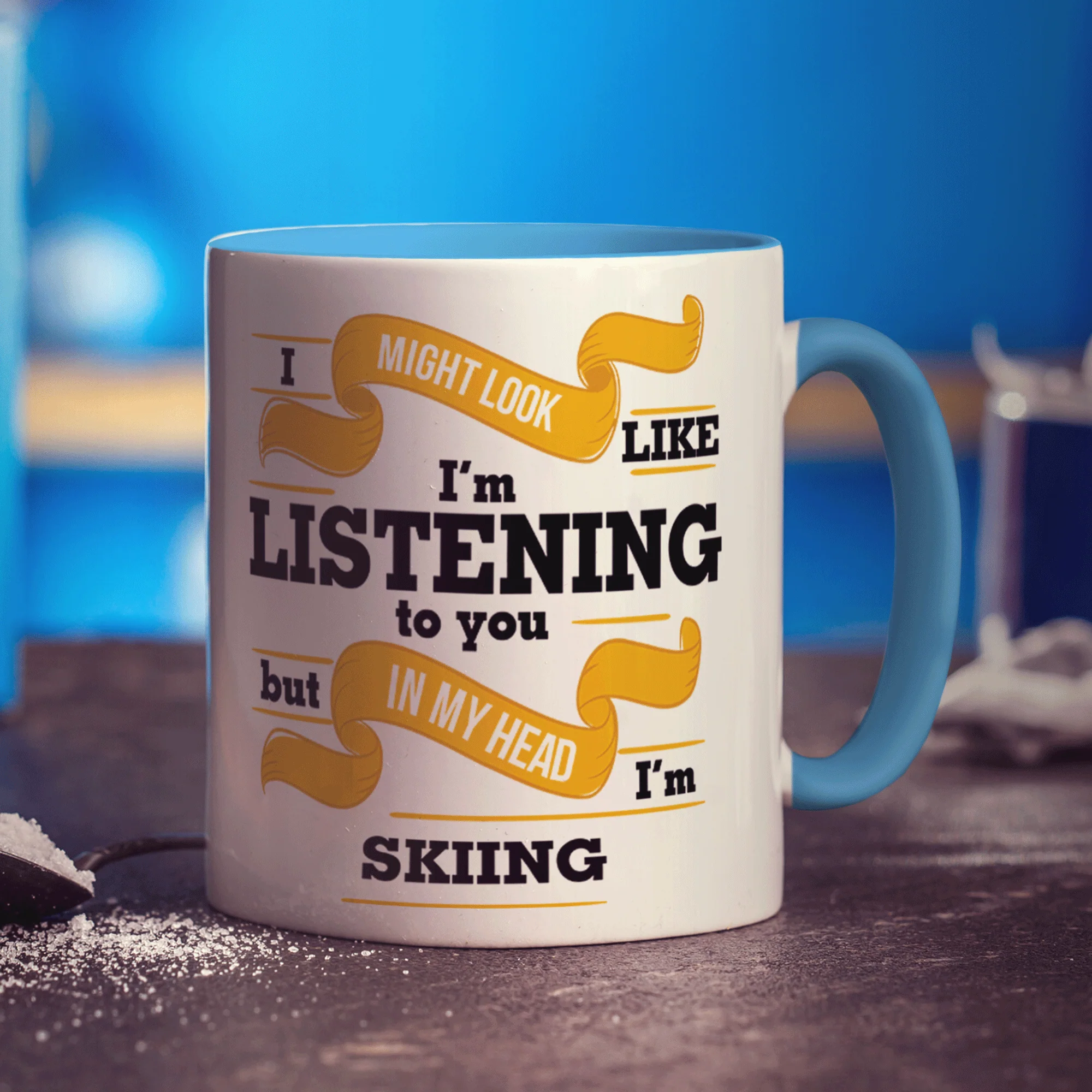 I Might Look Like I'm Listening to you But In My Head I'm Skiing Mug - Image 8