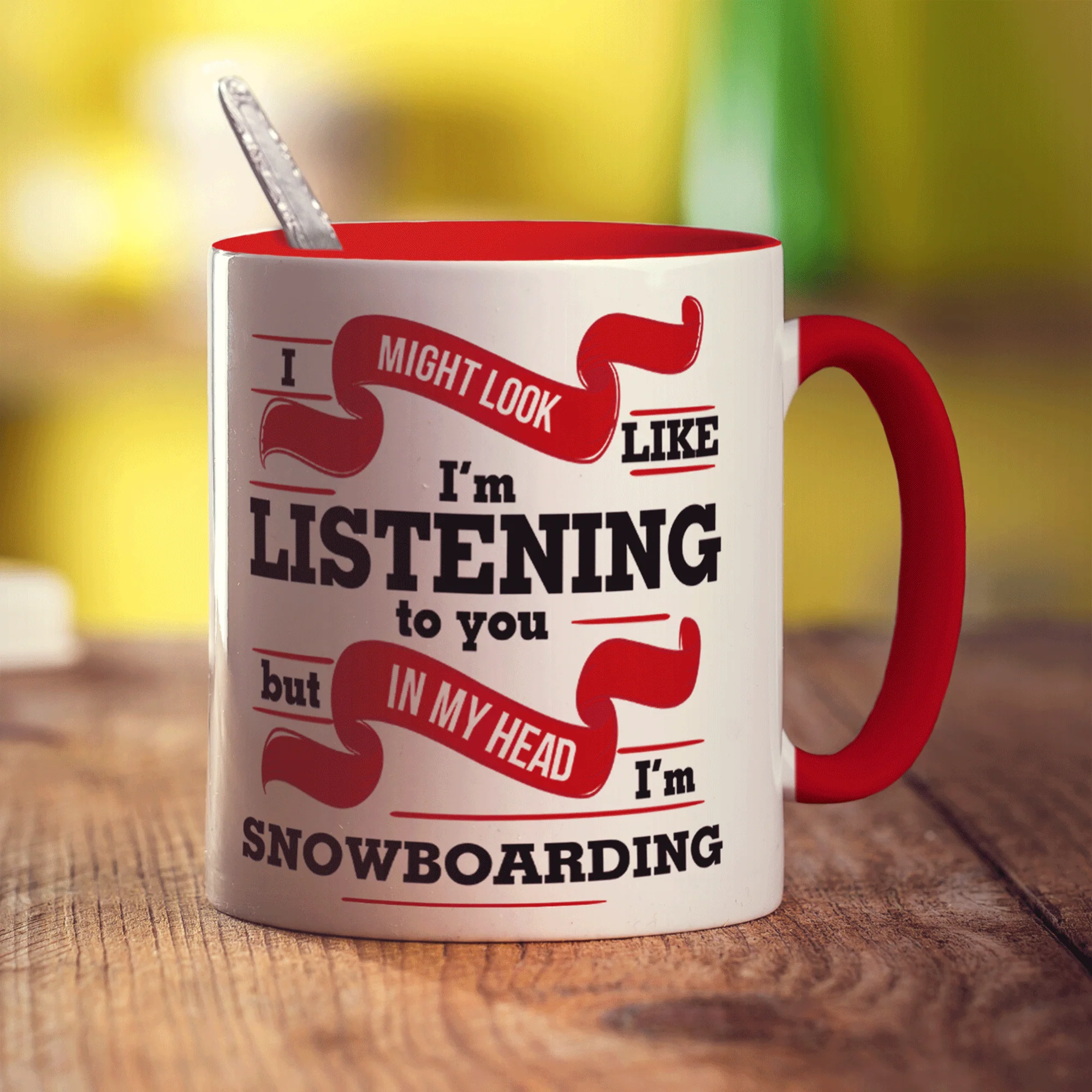 I Might Look Like I'm Listening to you But In My Head I'm Snowboarding Mug - Image 11