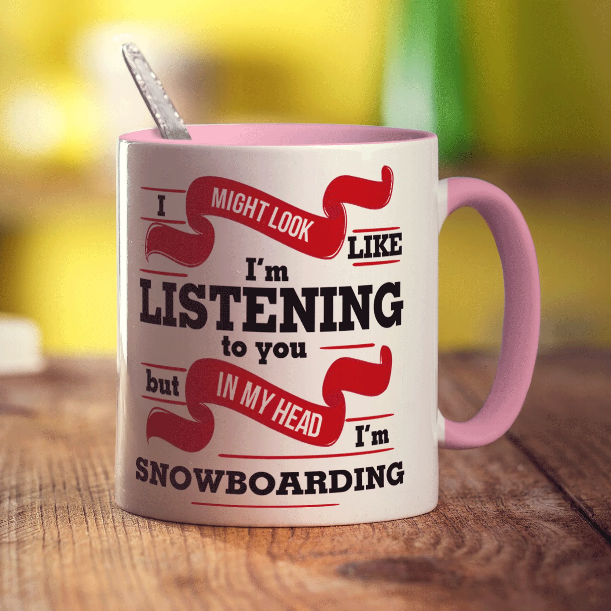 I Might Look Like I'm Listening to you But In My Head I'm Snowboarding Mug - Image 9
