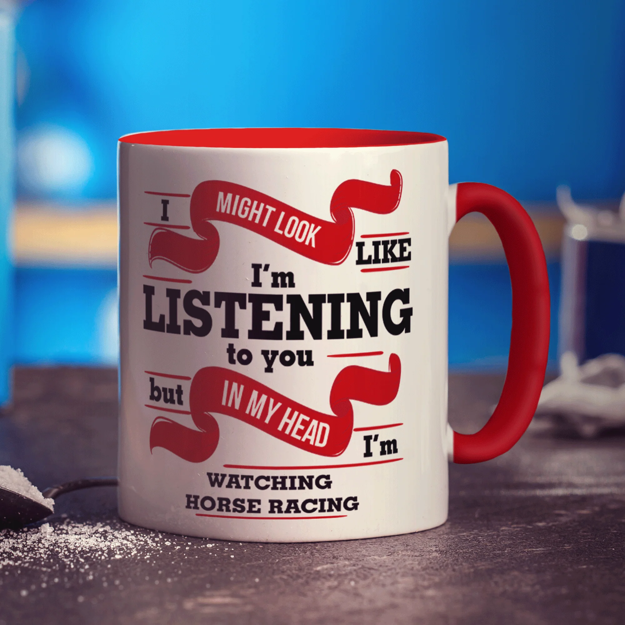 I Might Look Like I'm Listening to you But In My Head I'm Watching Horse Racing Mug - Image 10