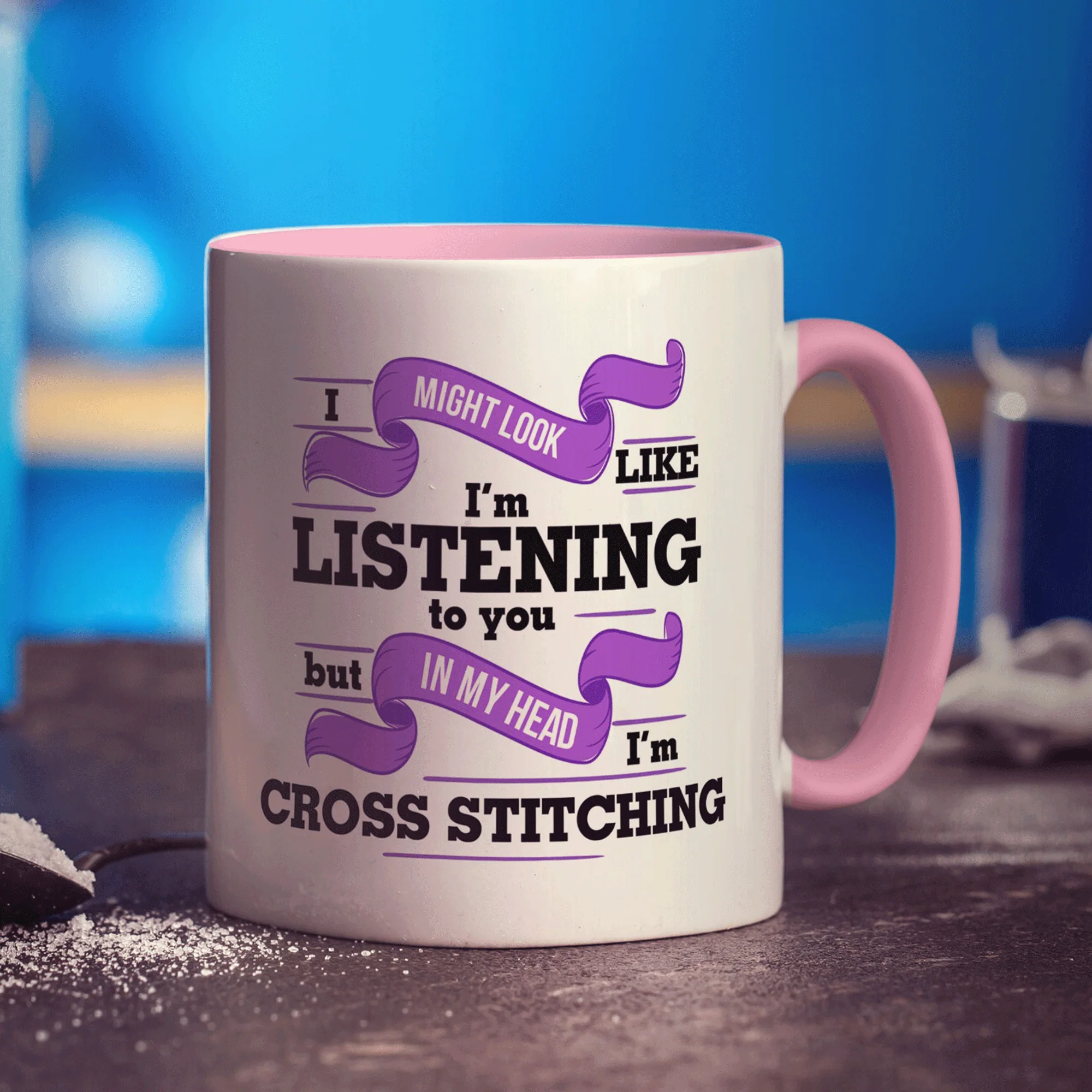 I Might Look Like I'm Working But in My Head I'm Cross Stitching Mug - Image 11