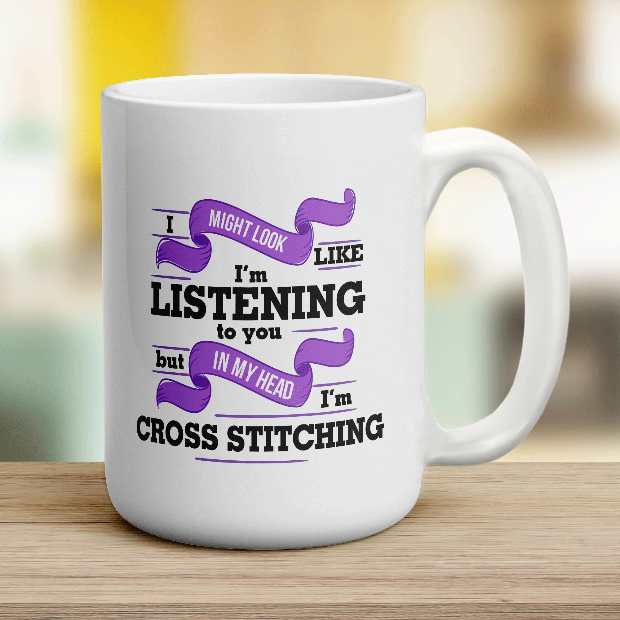 I Might Look Like I'm Working But in My Head I'm Cross Stitching Mug - Image 14