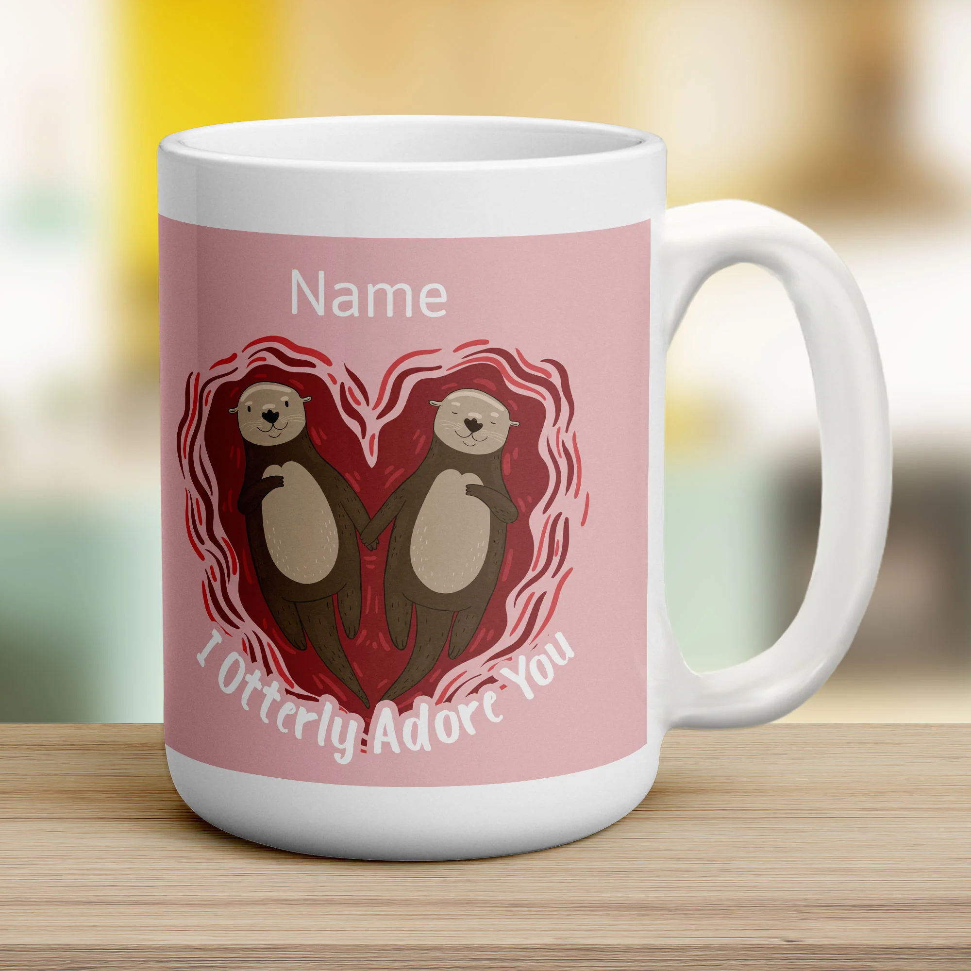 I Otterly Adore You Name Mug - Image 12