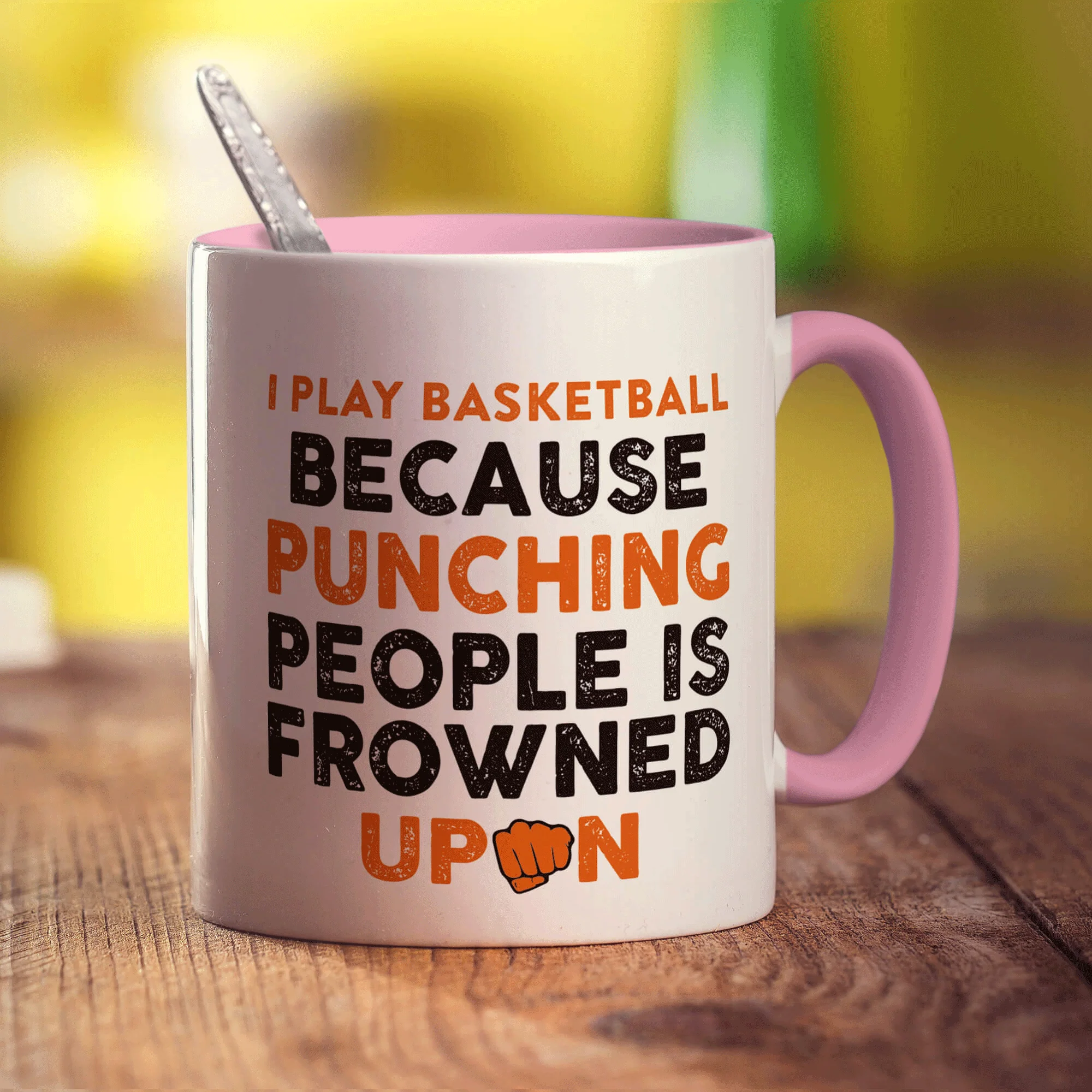 I Play Basketball Because Punching People is Frowned Upon Mug - Image 9