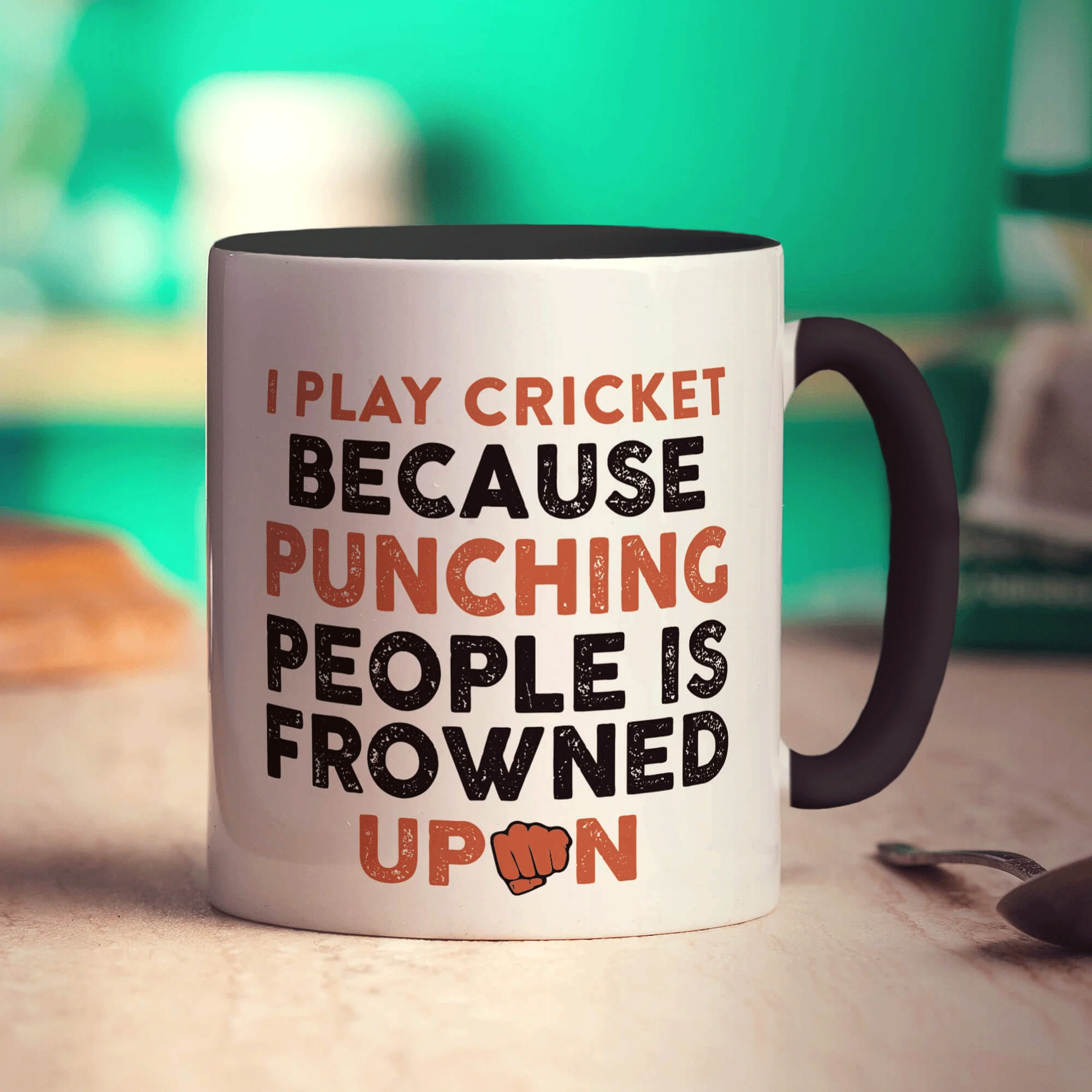 I Play Cricket Because Punching People is Frowned Upon Mug - Image 10