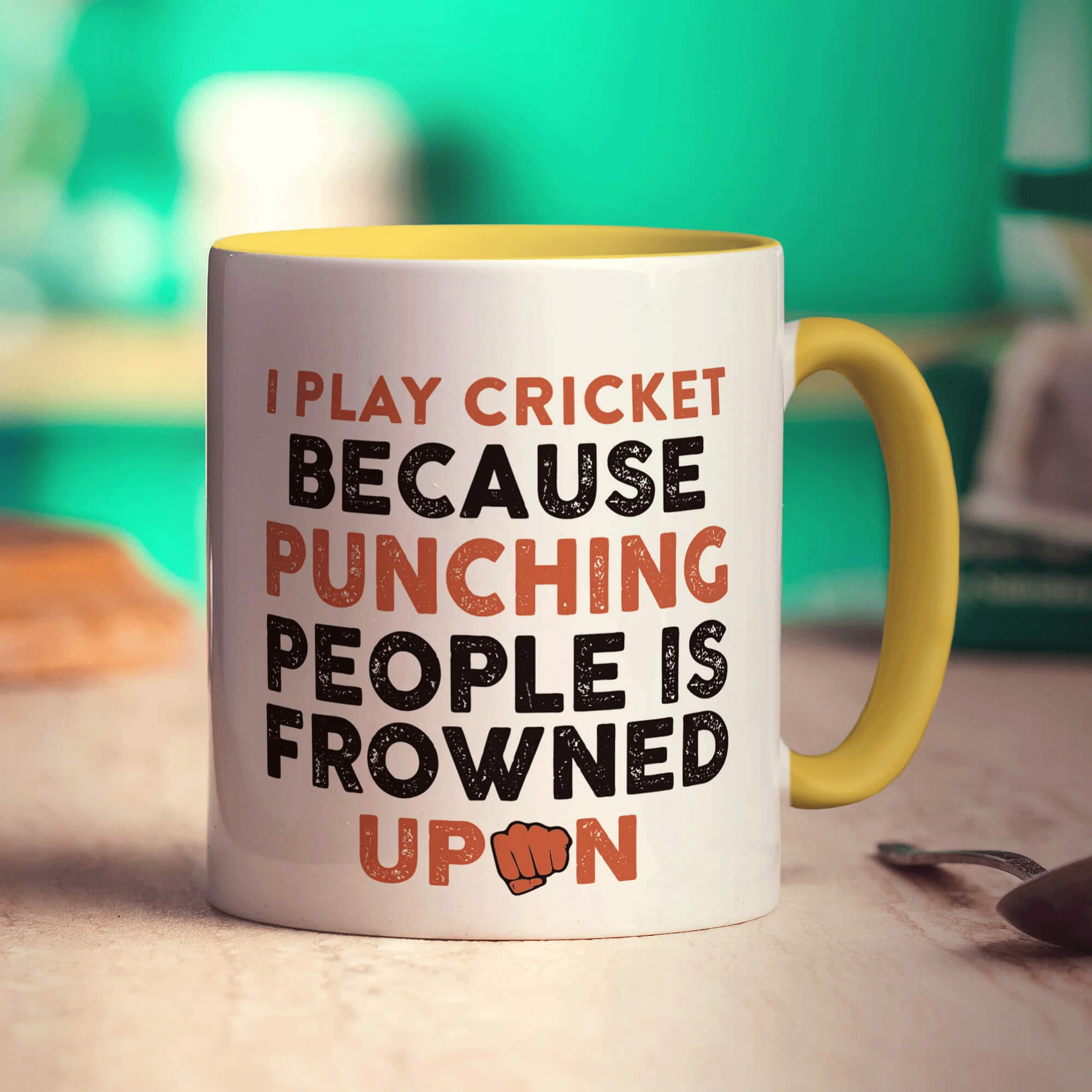 I Play Cricket Because Punching People is Frowned Upon Mug - Image 5