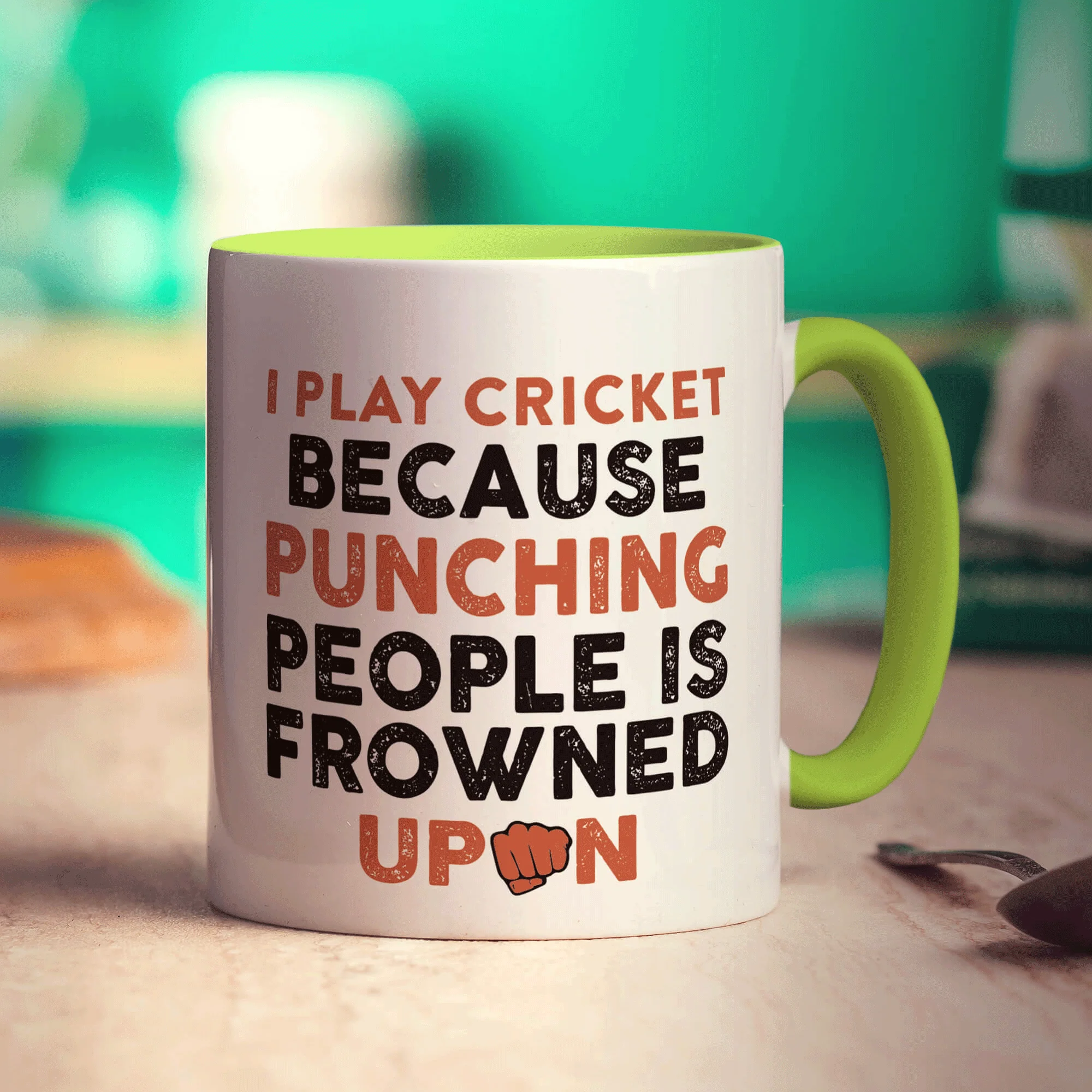 I Play Cricket Because Punching People is Frowned Upon Mug - Image 7