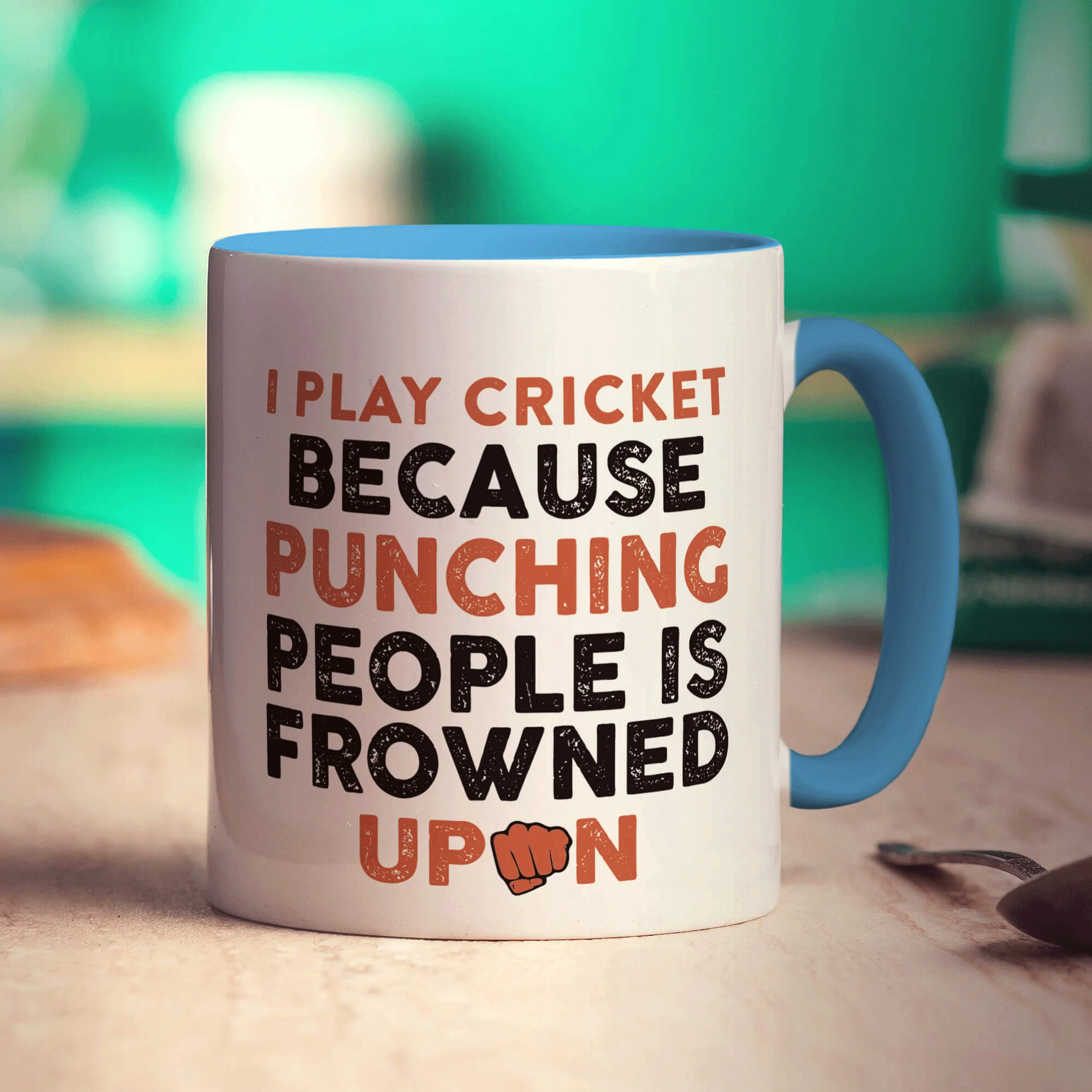 I Play Cricket Because Punching People is Frowned Upon Mug - Image 8