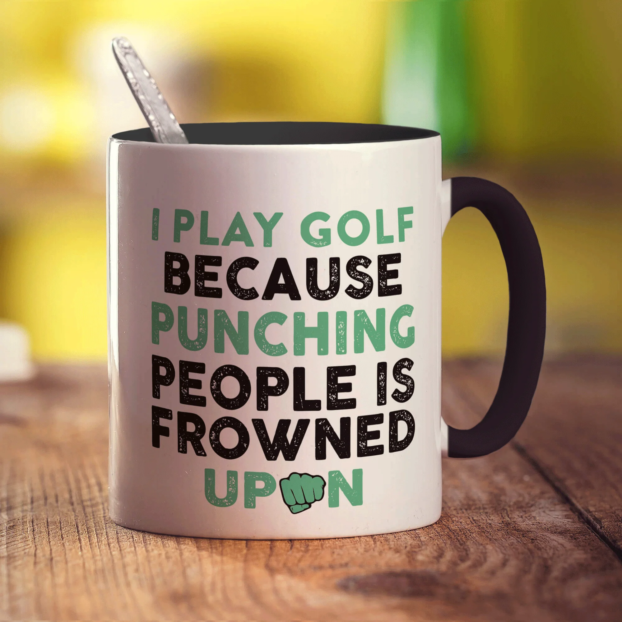 I Play Golf Because Punching People is Frowned Upon Mug - Image 10