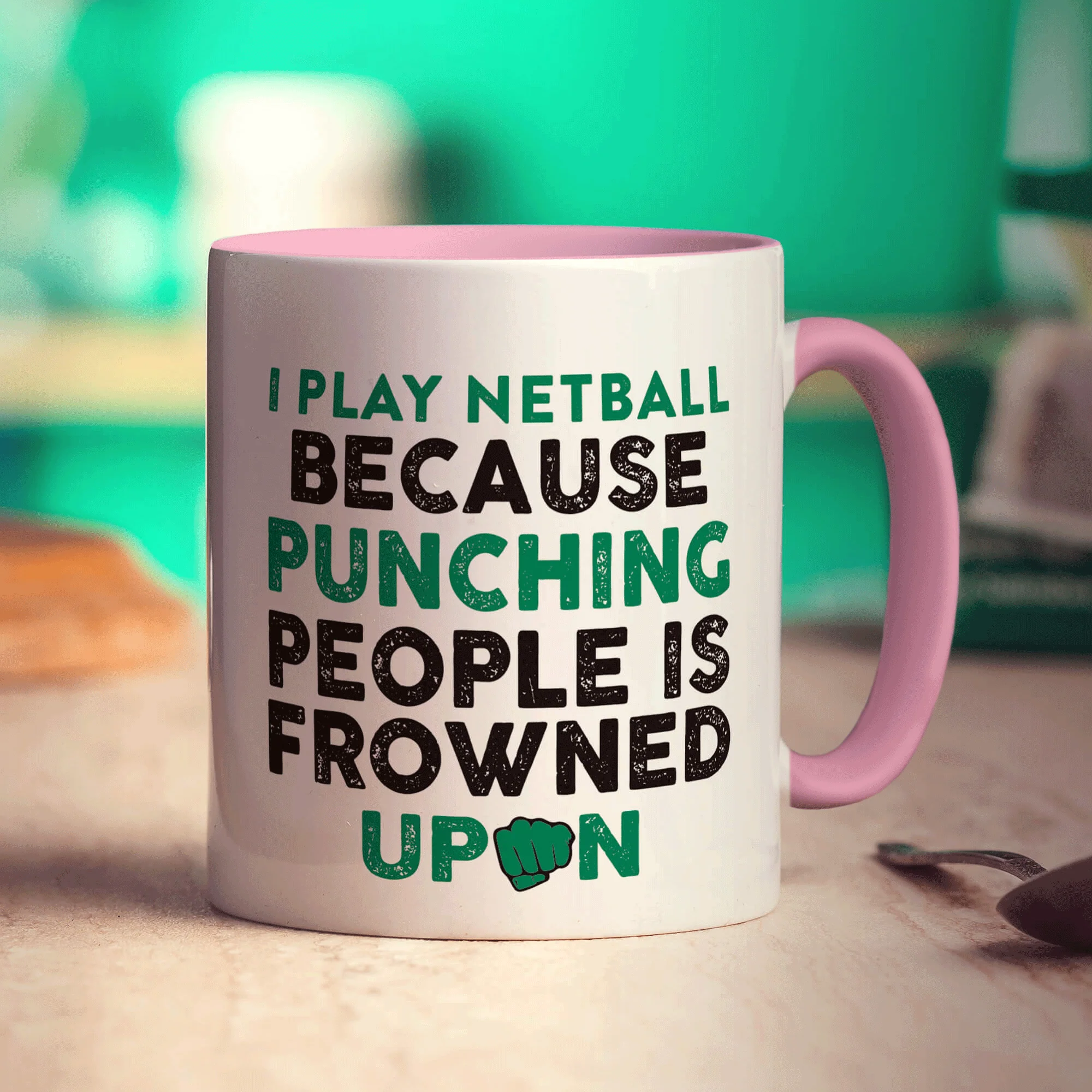 I Play Netball Because Punching People is Frowned Upon Mug - Image 9