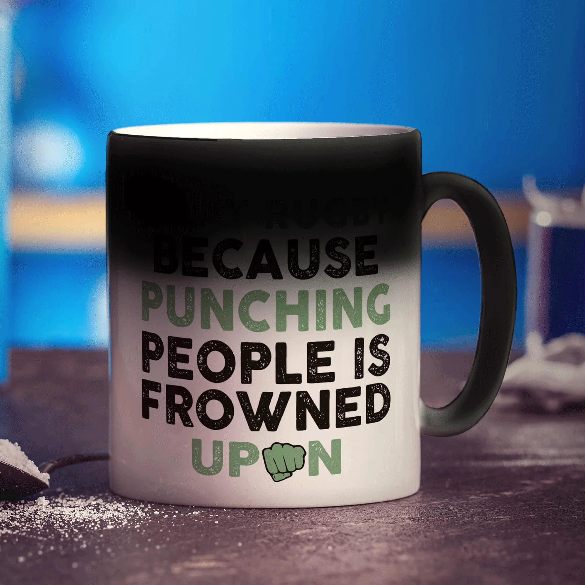 I Play Rugby Because Punching People is Frowned Upon Mug - Image 6