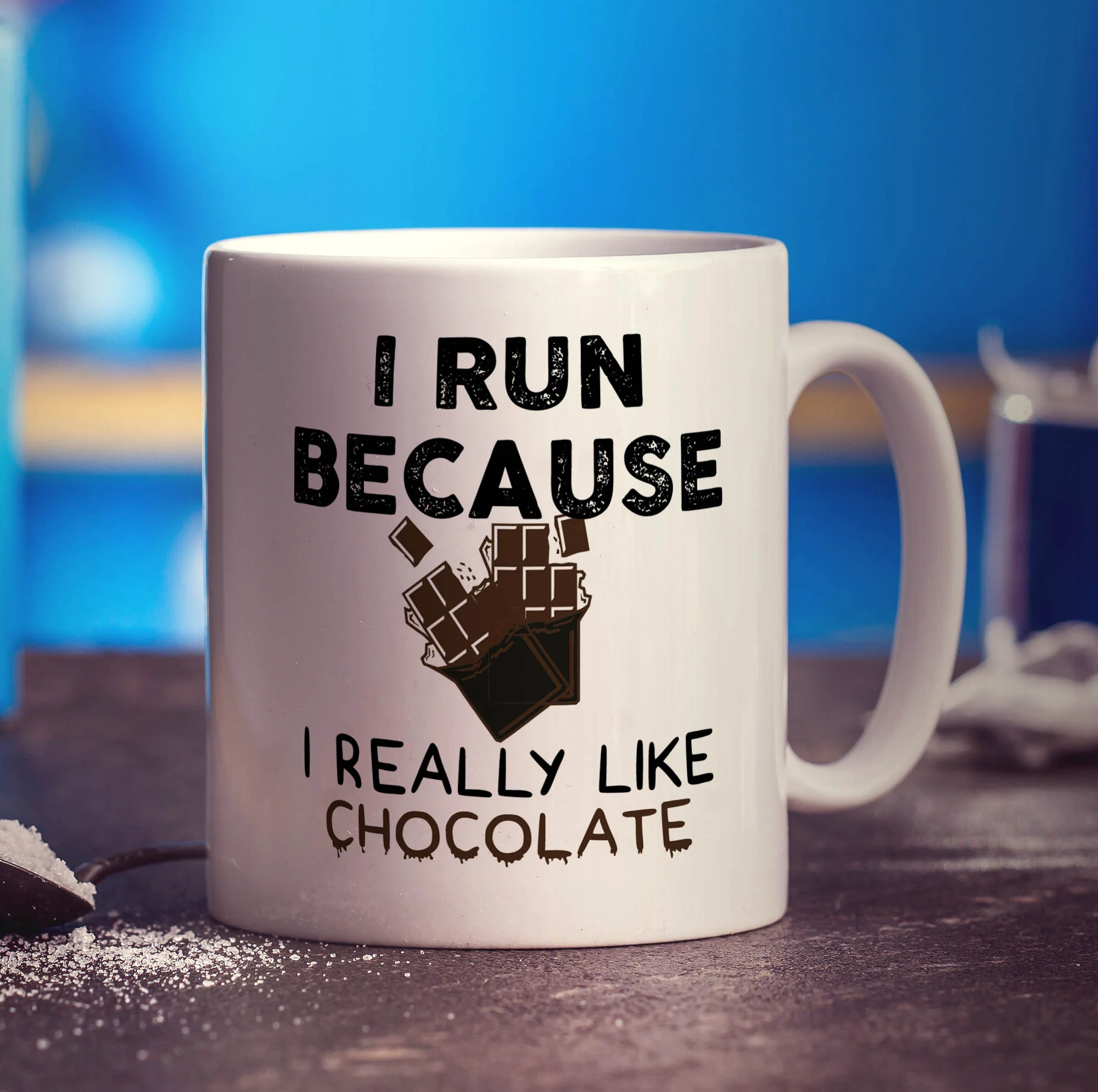 I Run Because I Really Like Chocolate Mug - Image 3