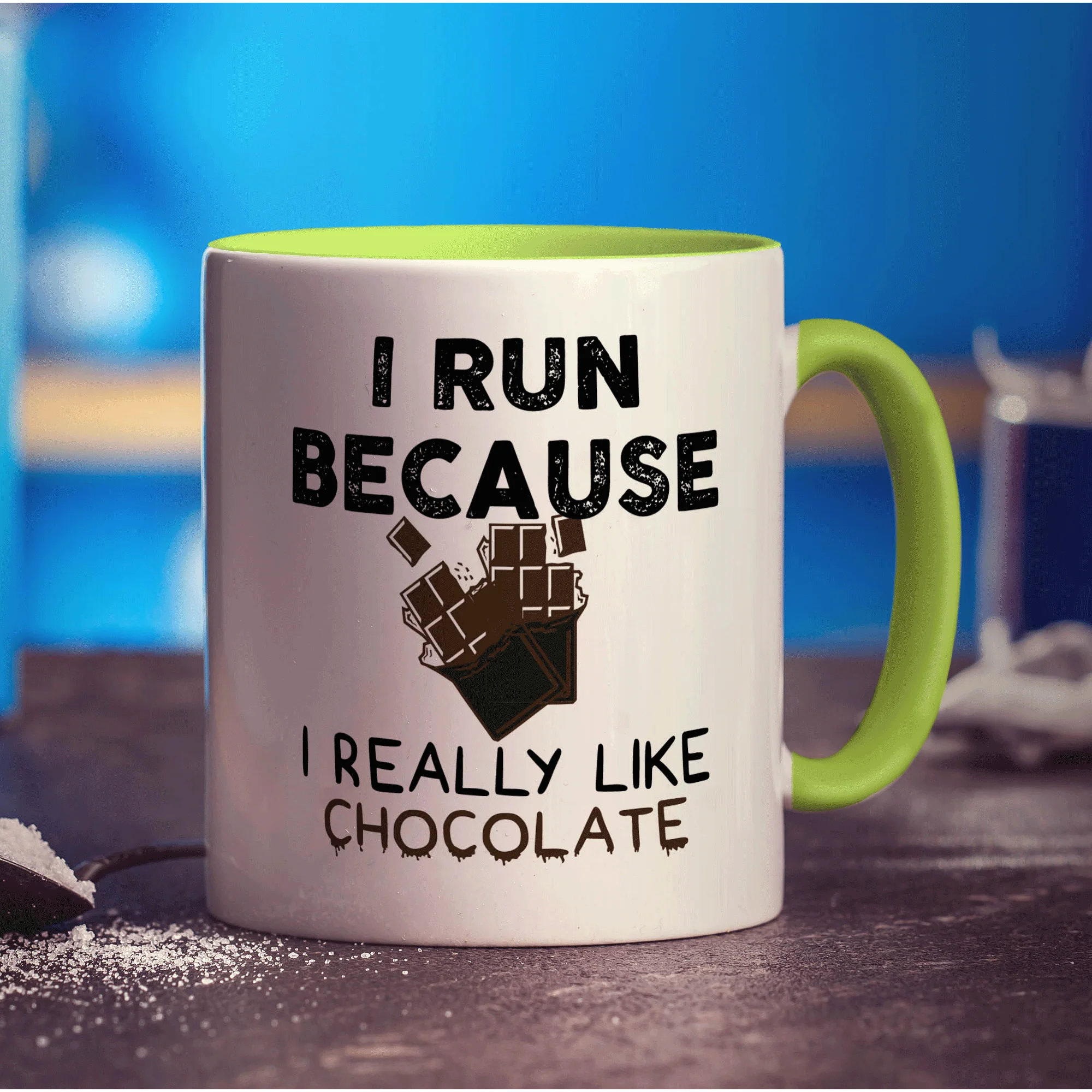 I Run Because I Really Like Chocolate Mug - Image 7