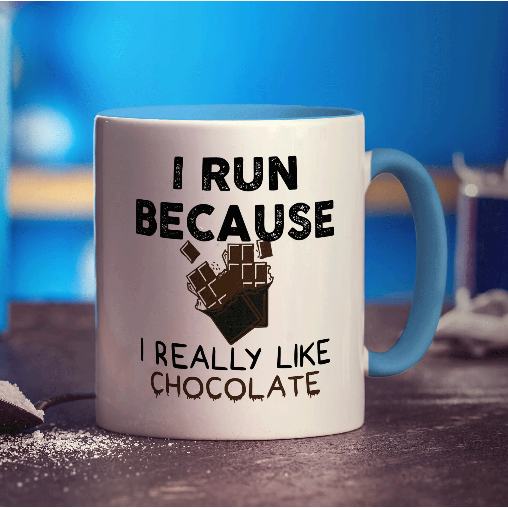 I Run Because I Really Like Chocolate Mug - Image 8