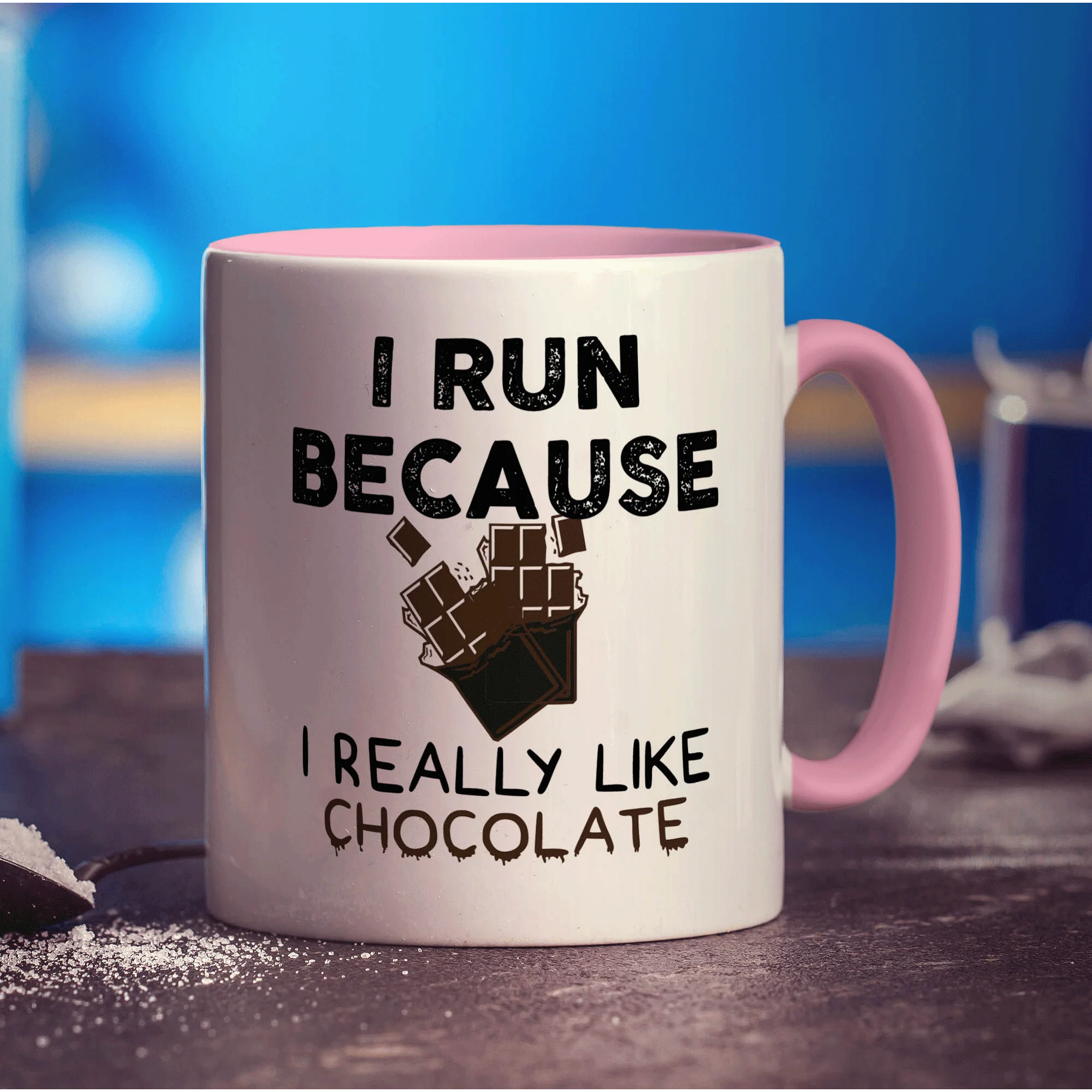 I Run Because I Really Like Chocolate Mug - Image 9