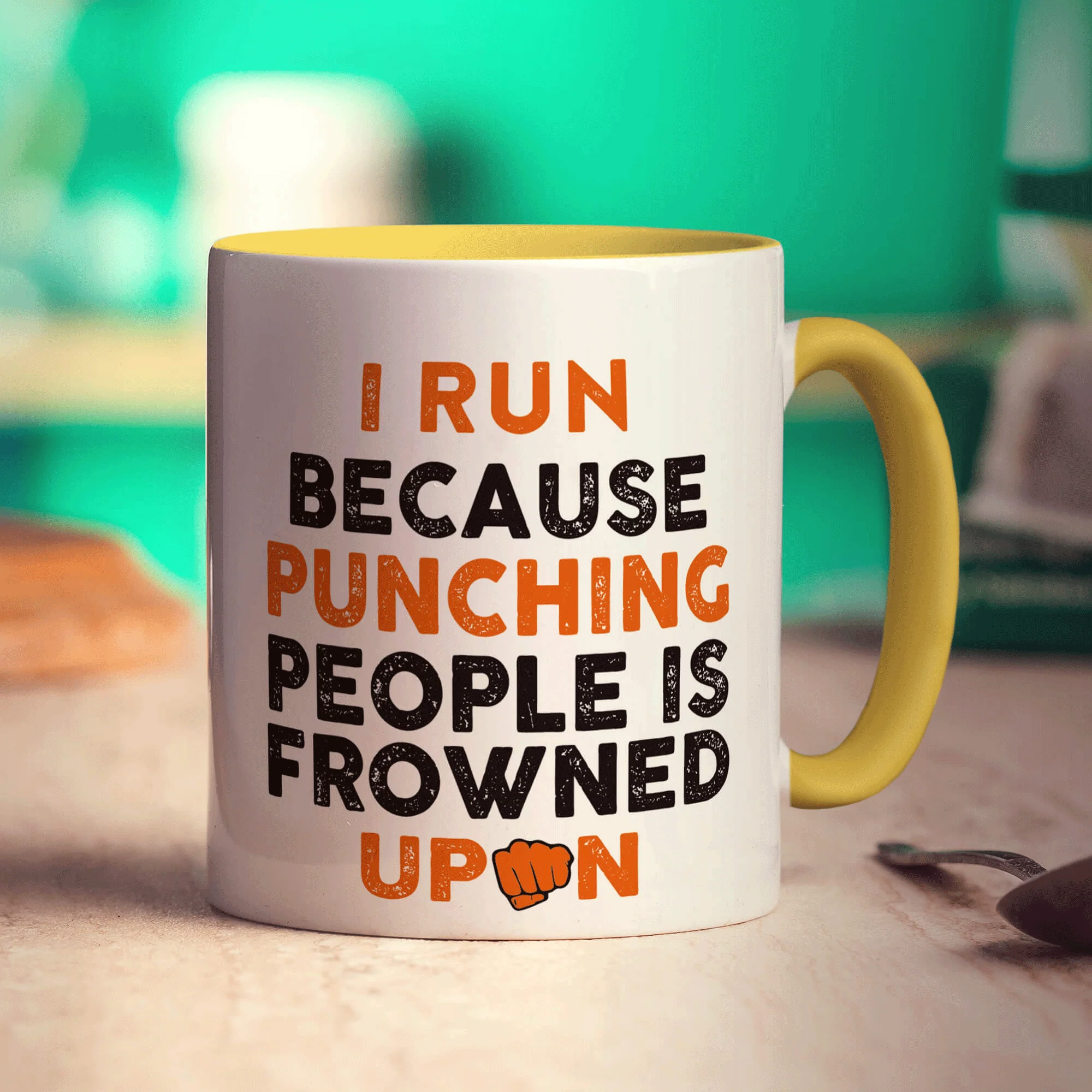 I Run Because Punching People is Frowned Upon Mug - Image 5