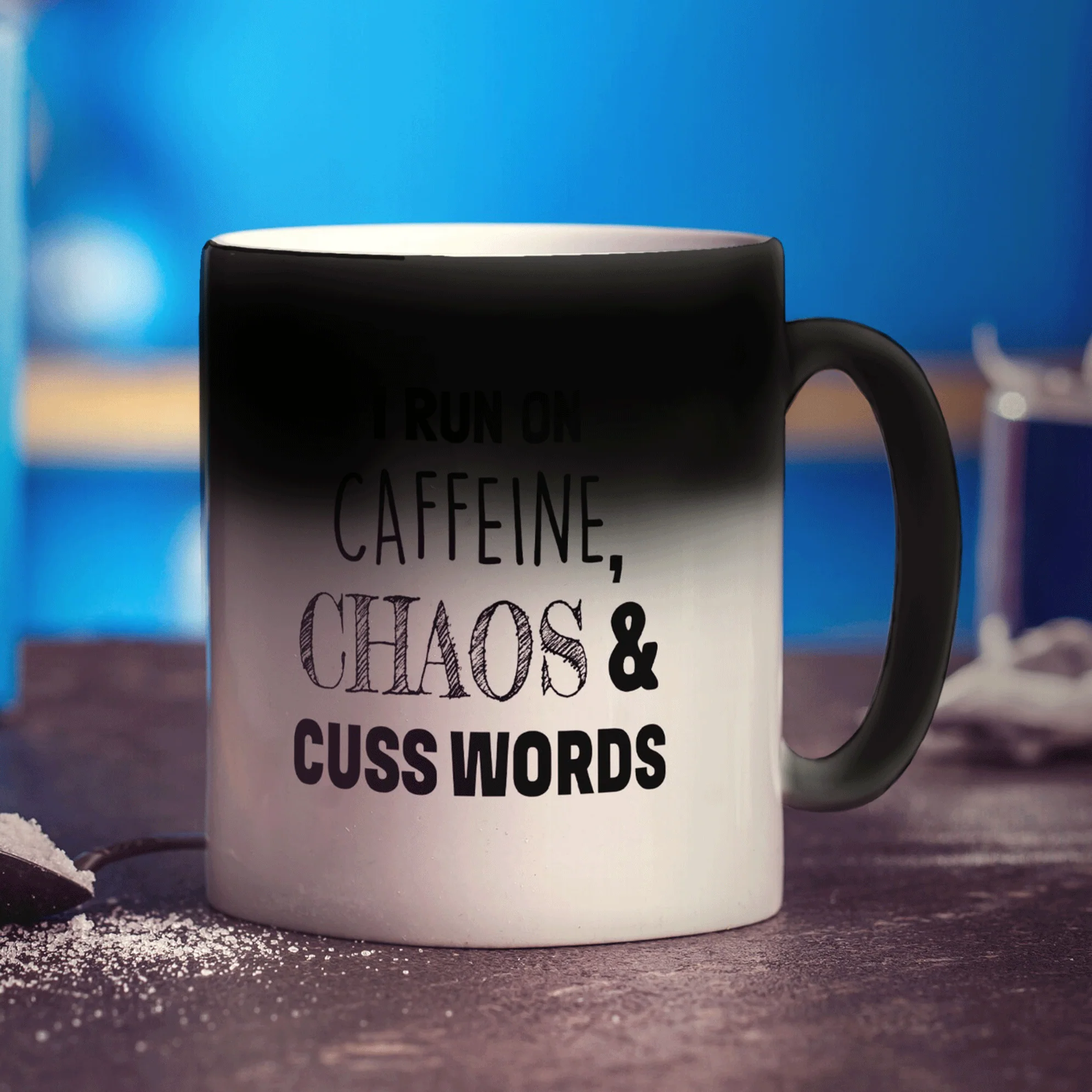 I Run on Caffeine, Chaos and Cuss Words Mug - Image 6