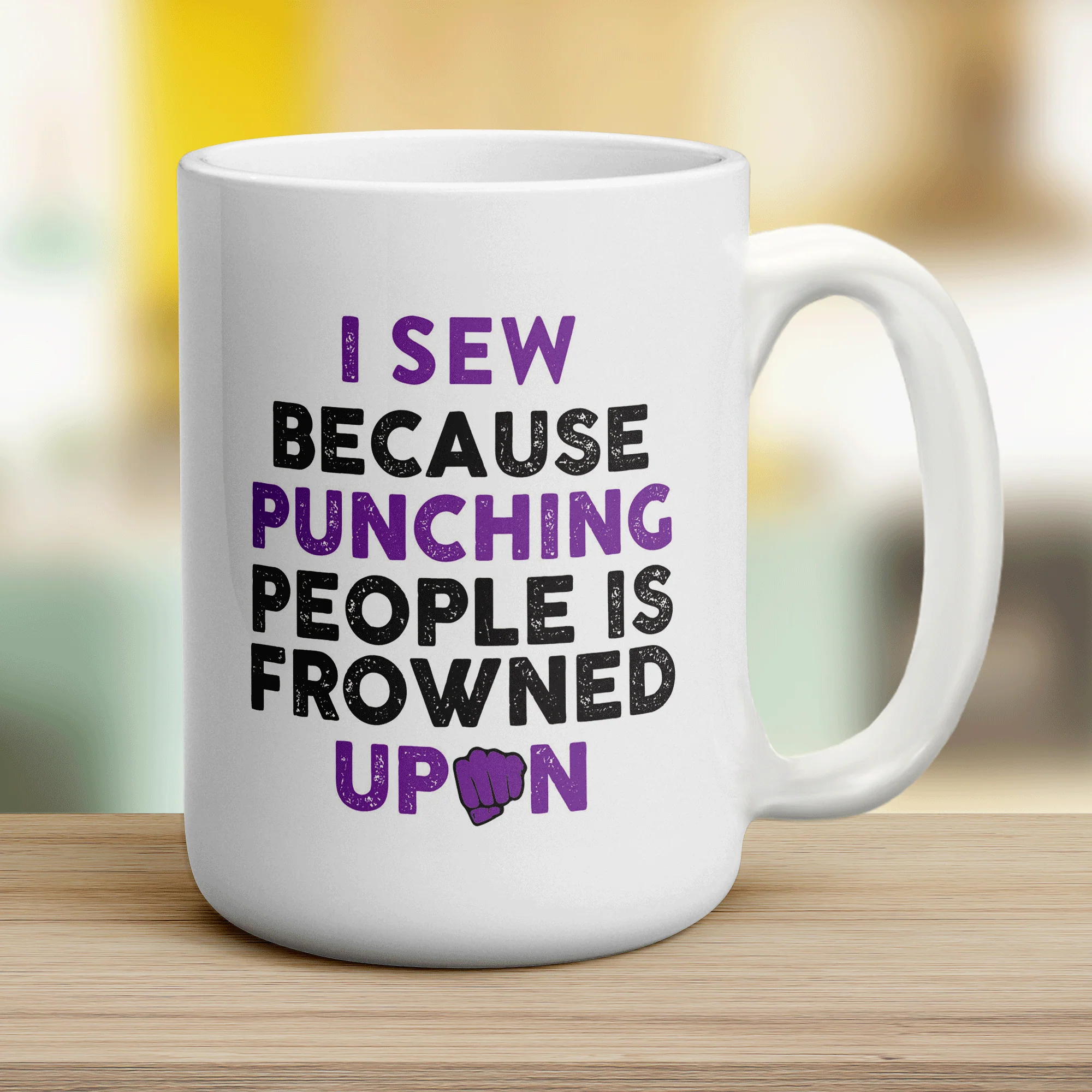 I Sew Because Punching People is Frowned Upon Mug - Image 12