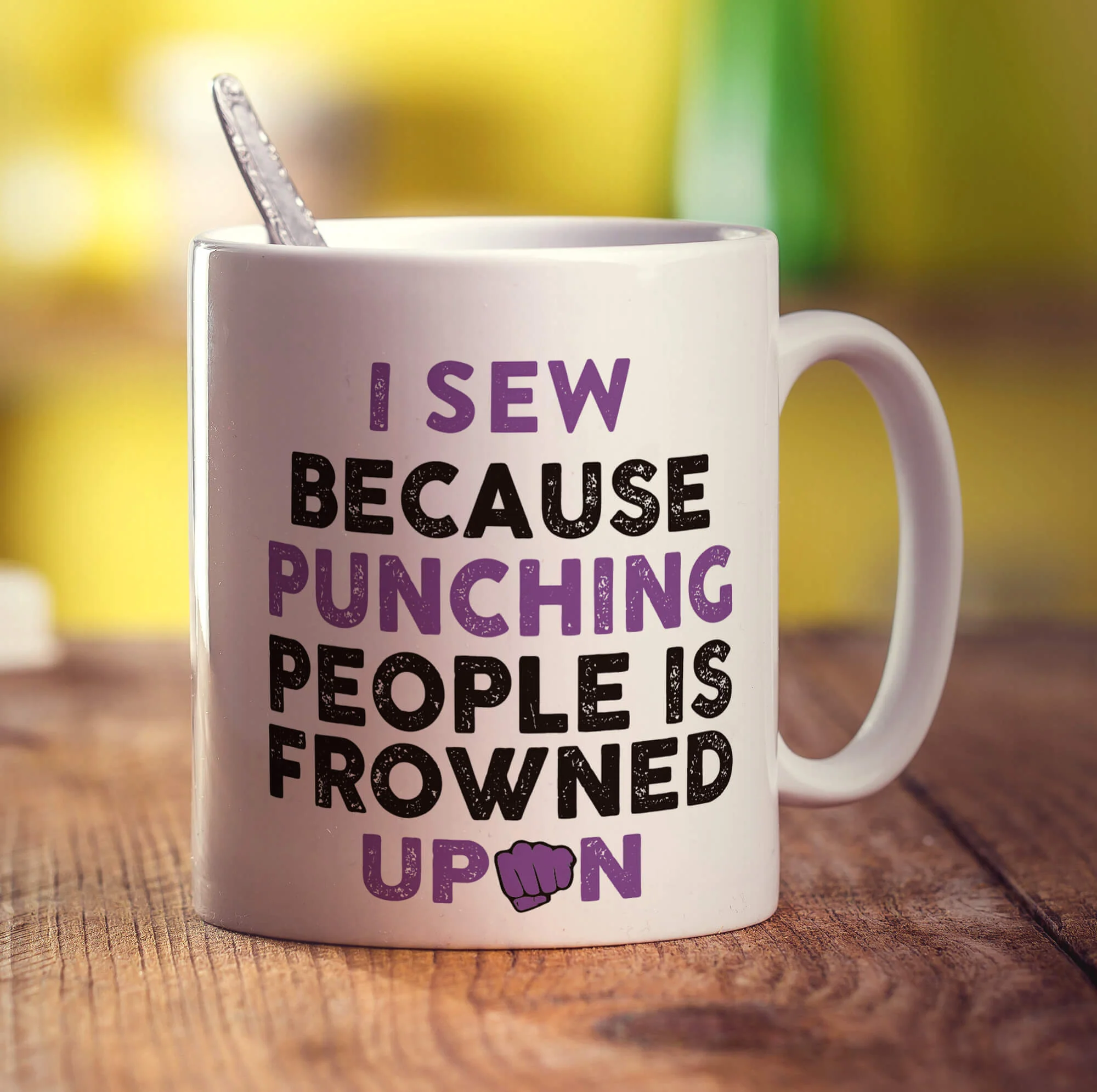I Sew Because Punching People is Frowned Upon Mug - Image 3