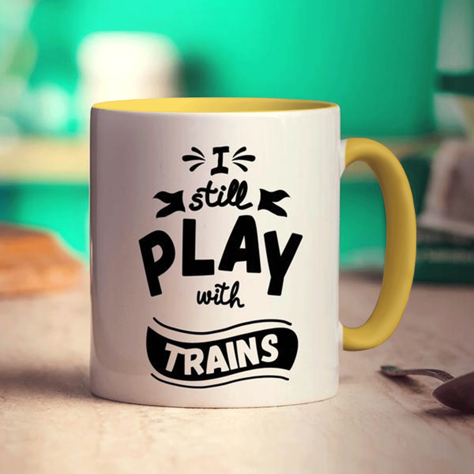I Still Play with Trains Mug - Image 5