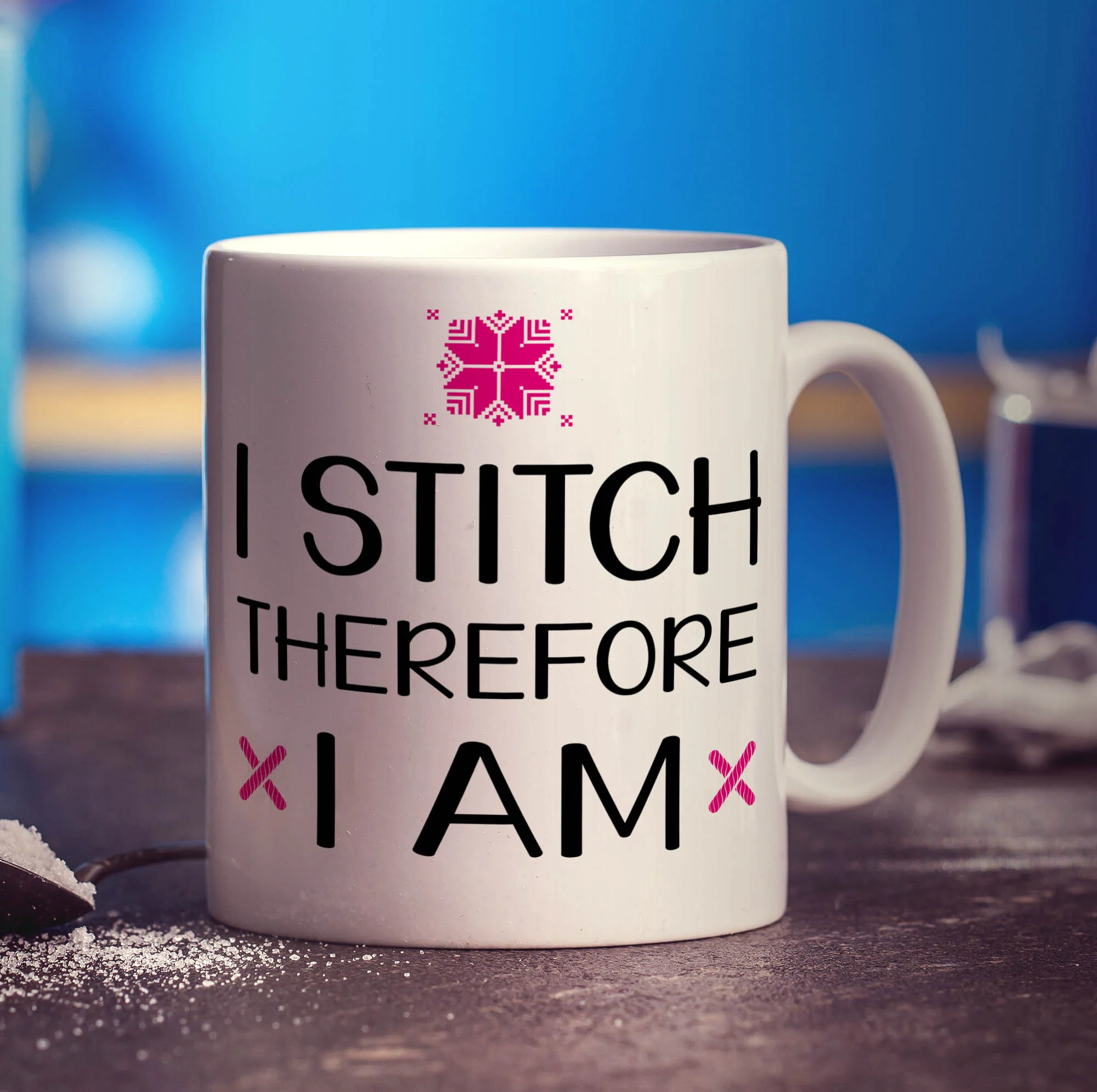 I Stitch Therefore I am Mug - Image 3