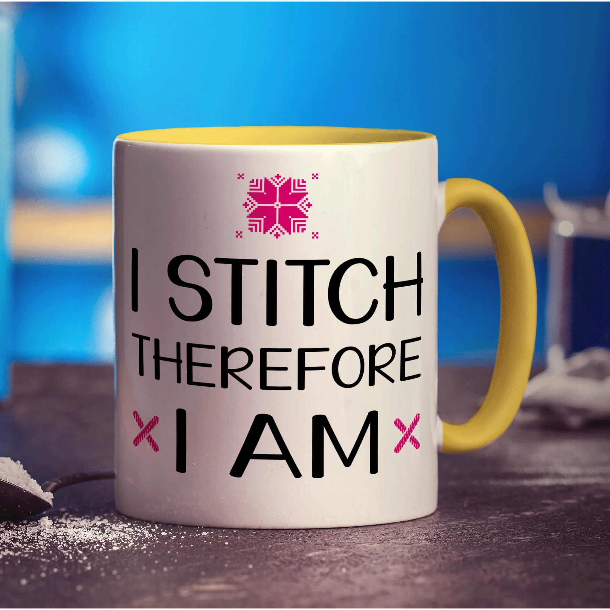 I Stitch Therefore I am Mug - Image 5