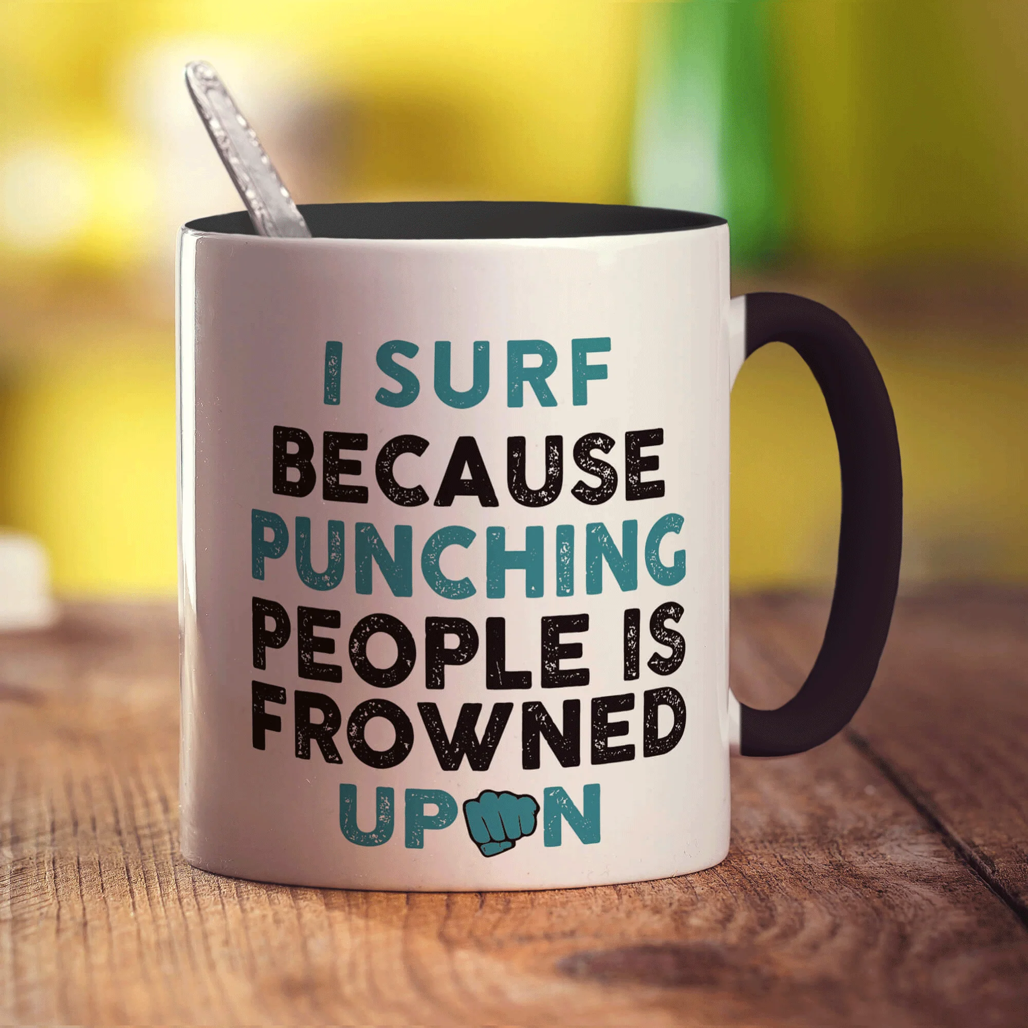 I Surf Because Punching People is Frowned Upon Mug - Image 10