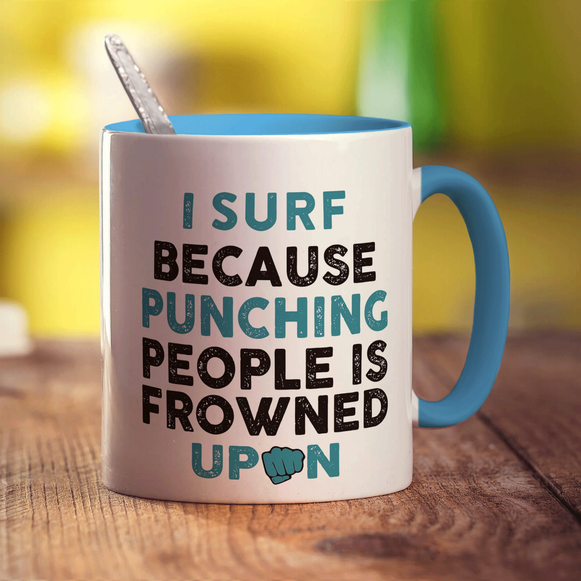 I Surf Because Punching People is Frowned Upon Mug - Image 8