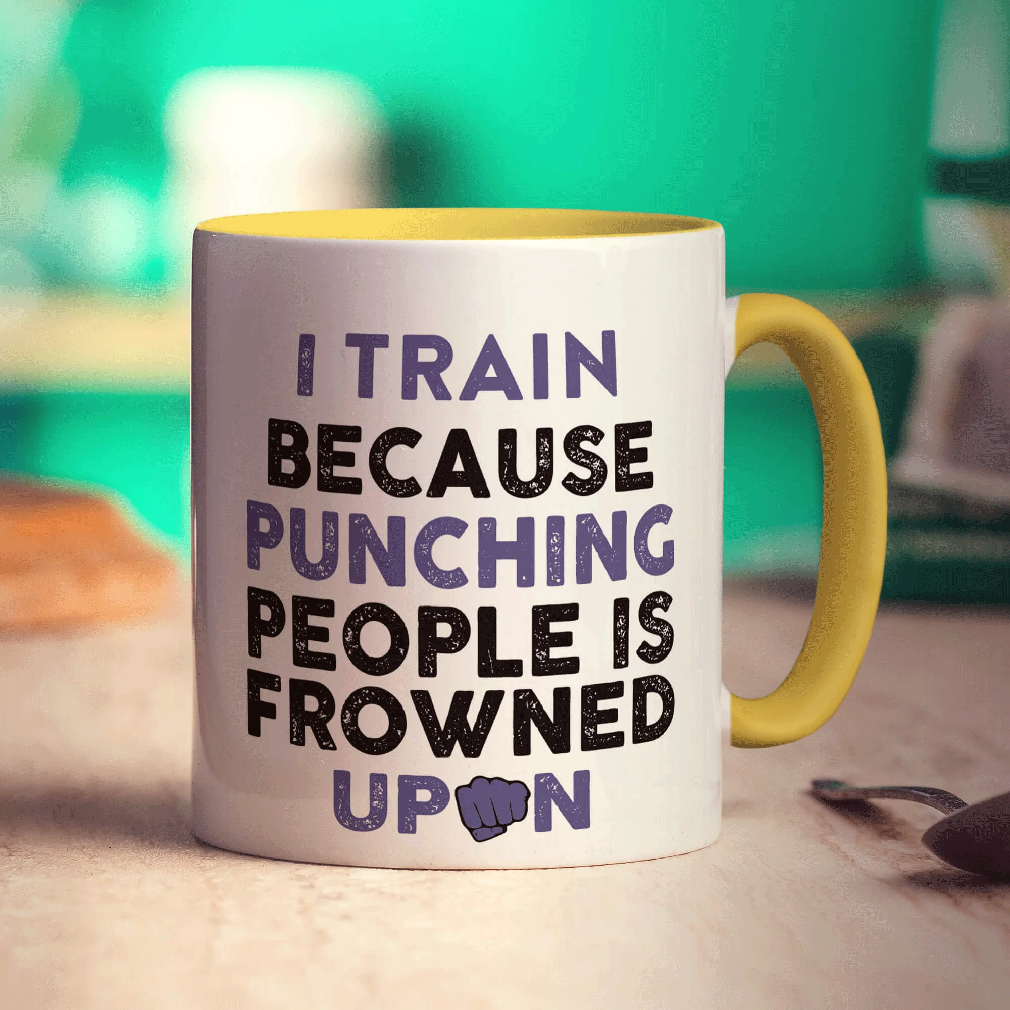I Train Because Punching People is Frowned Upon Mug - Image 5