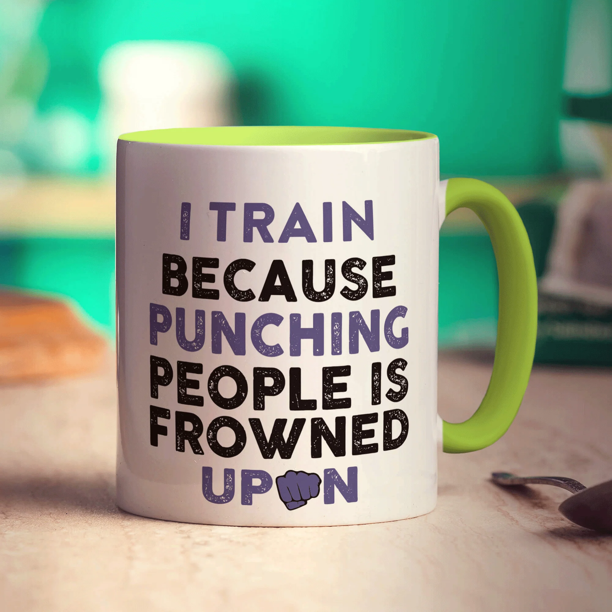 I Train Because Punching People is Frowned Upon Mug - Image 7