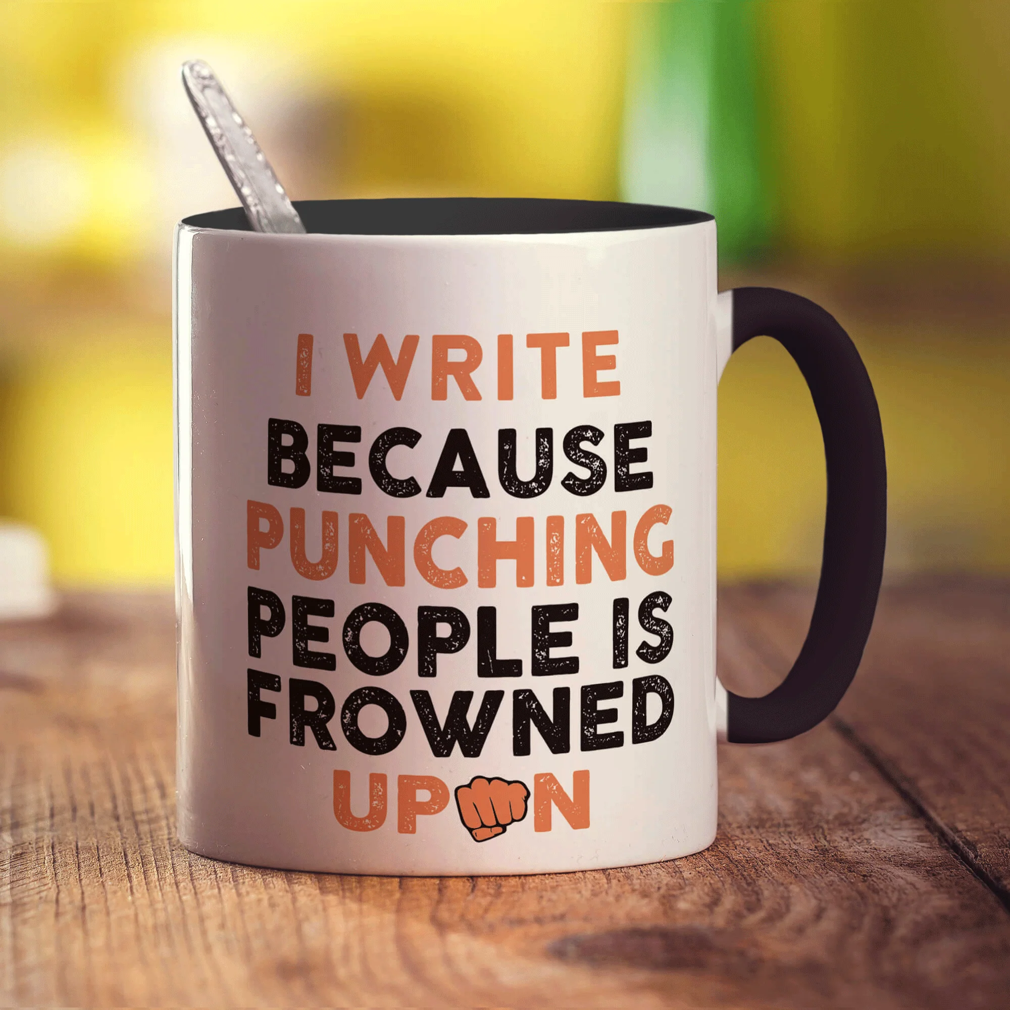 I Write Because Punching People is Frowned Upon Mug - Image 10