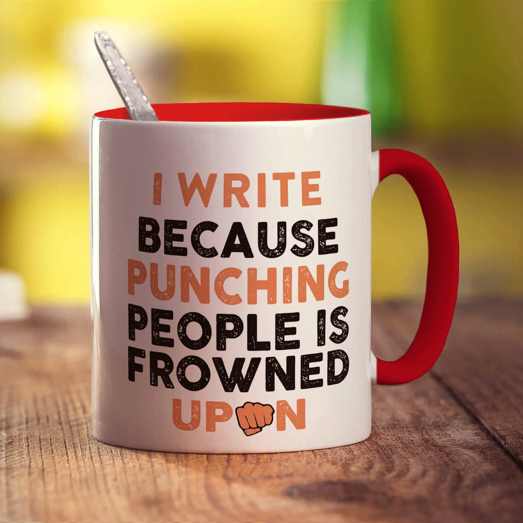 I Write Because Punching People is Frowned Upon Mug - Image 11