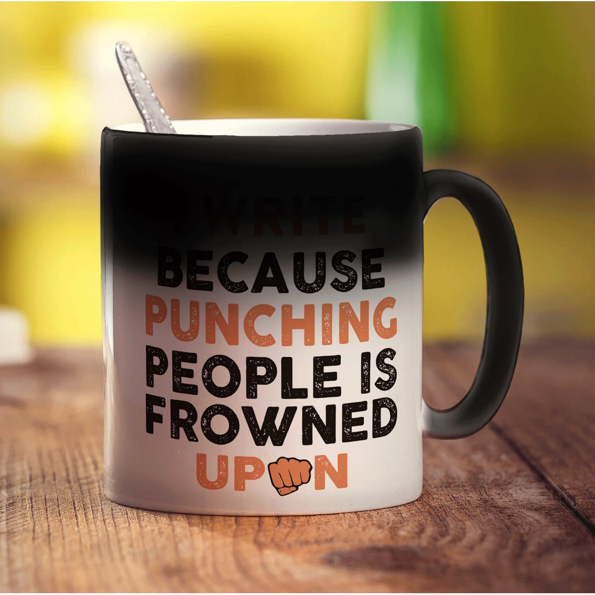 I Write Because Punching People is Frowned Upon Mug - Image 6
