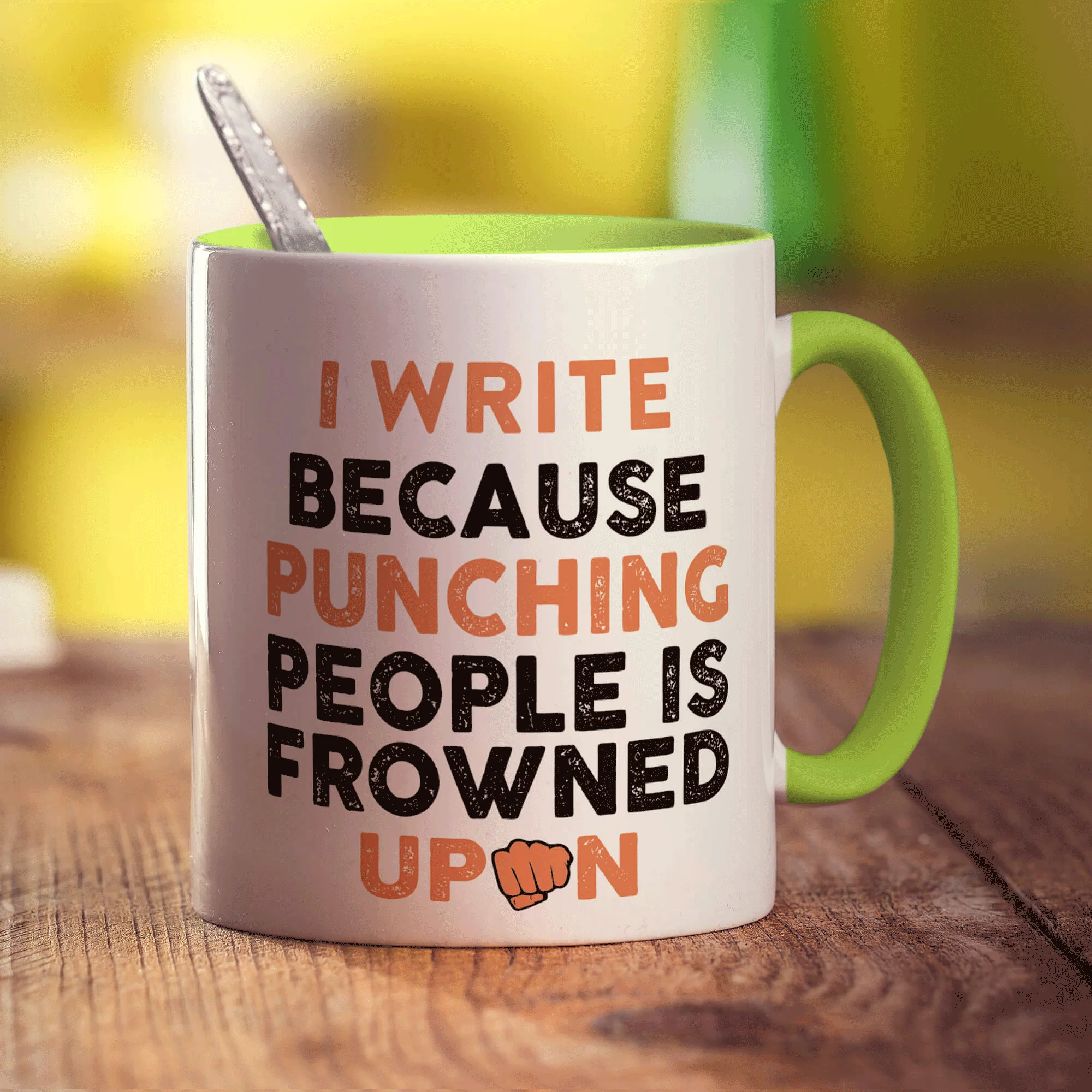 I Write Because Punching People is Frowned Upon Mug - Image 7