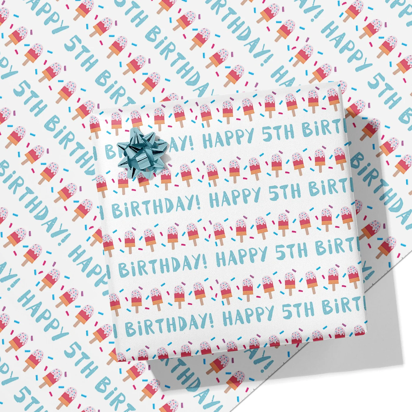 Ice Cream Birthday Message Wrapping Paper