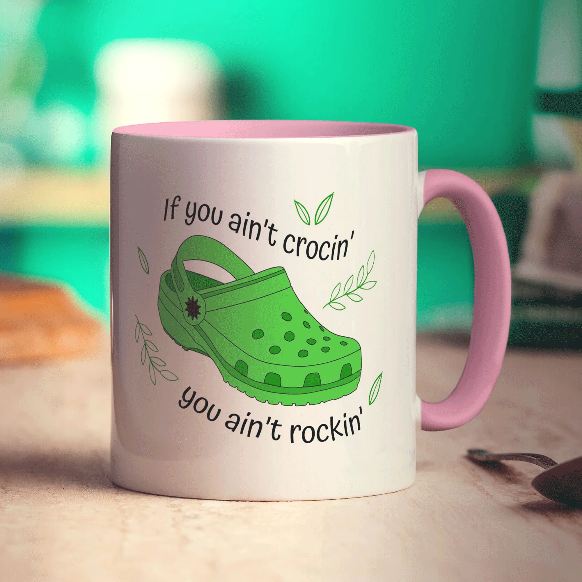If You Ain't Crocin' You Ain't Rockin' Green Croc Mug - Image 9