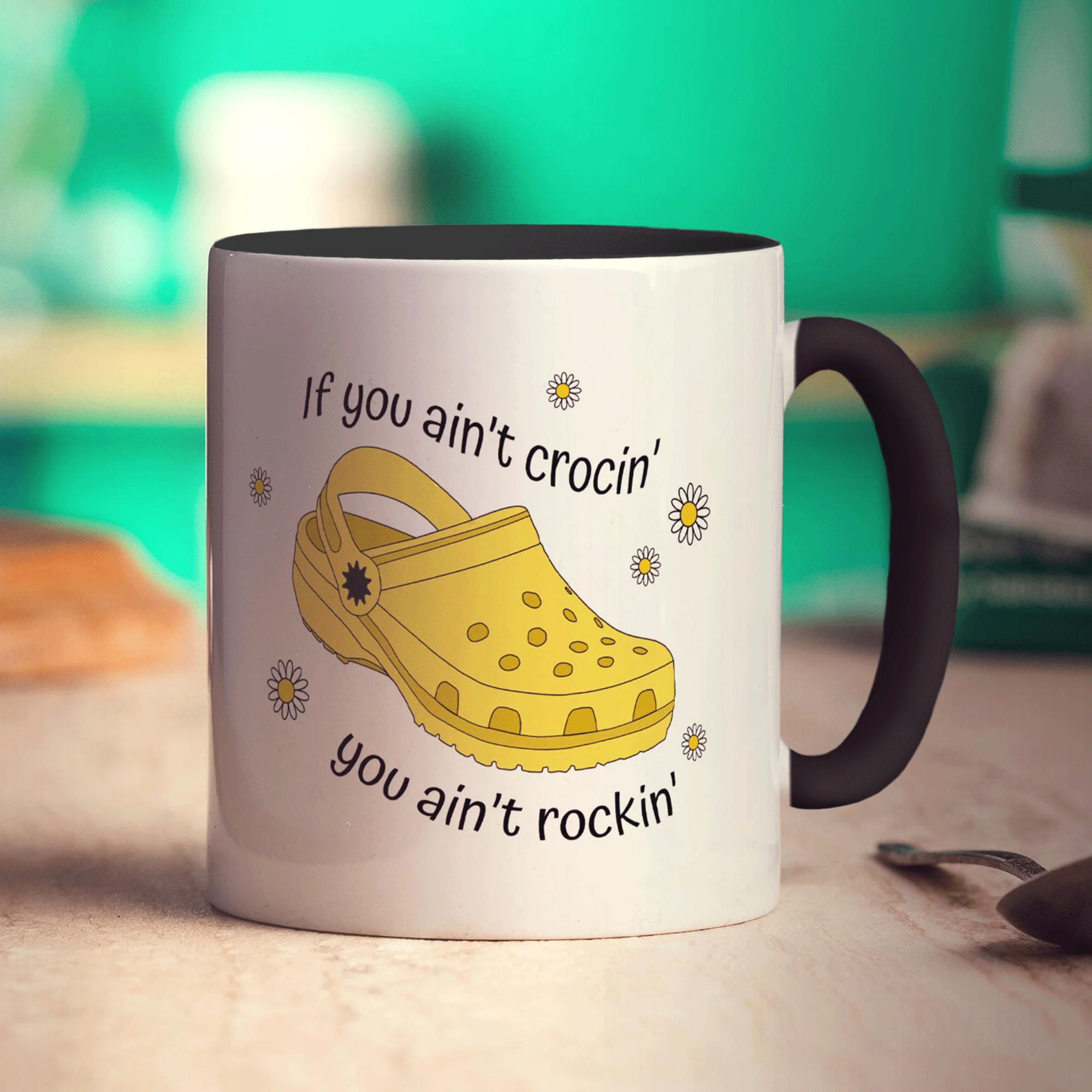 If You Ain't Crocin' You Ain't Rockin' Yellow Croc Mug - Image 10