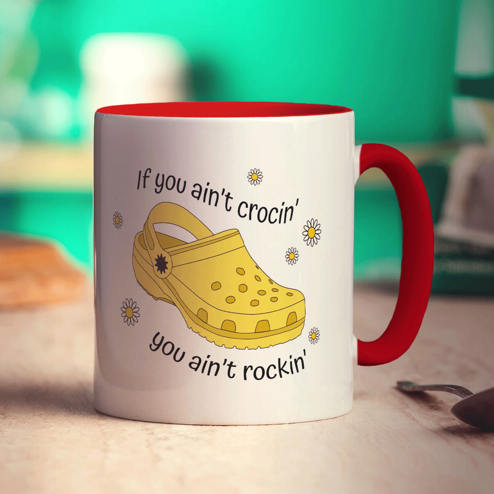 If You Ain't Crocin' You Ain't Rockin' Yellow Croc Mug - Image 11