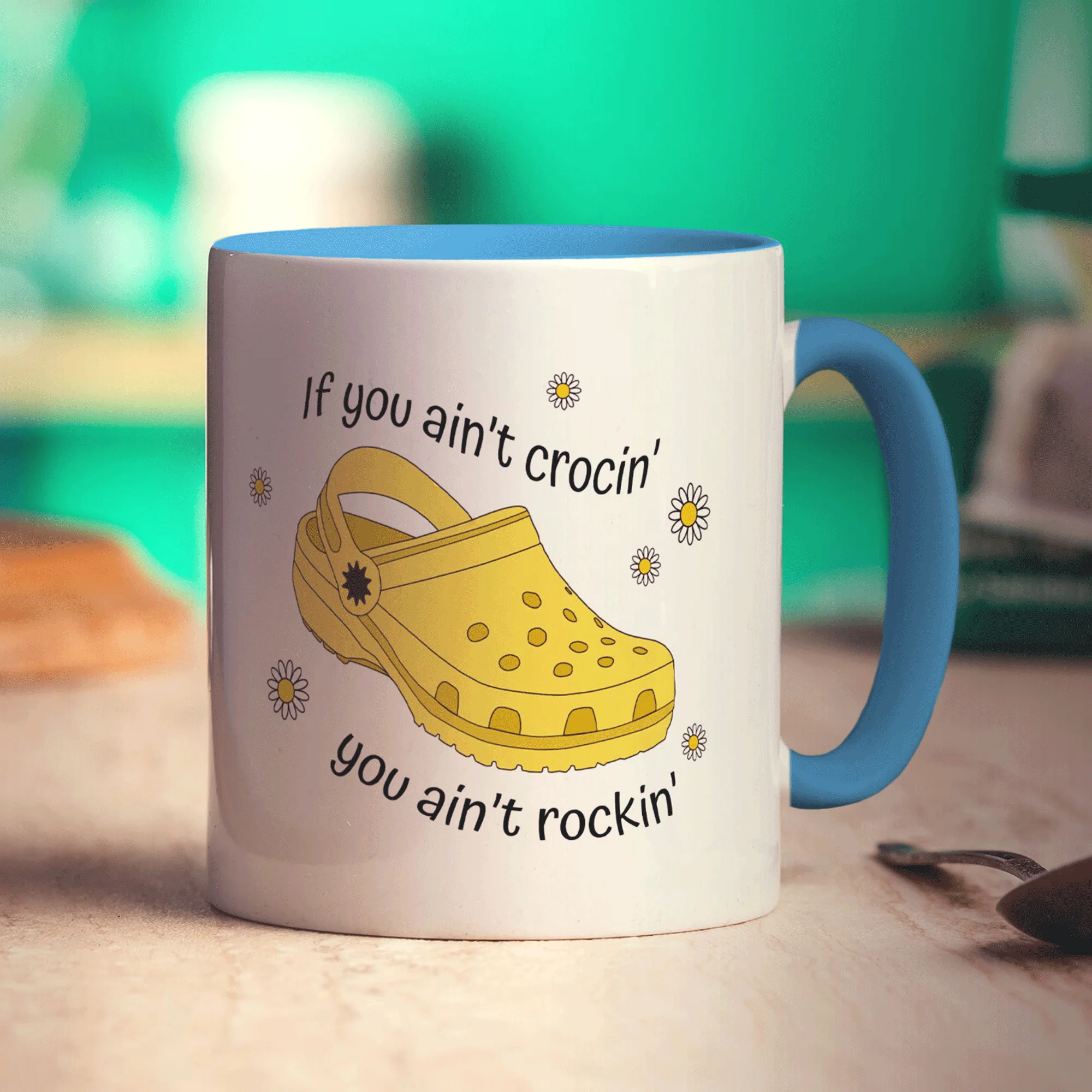 If You Ain't Crocin' You Ain't Rockin' Yellow Croc Mug - Image 8