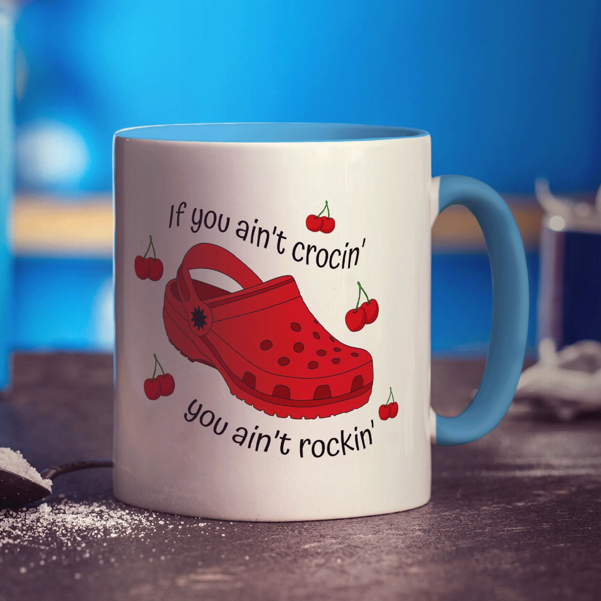 If You Ain't Crocin' You Ain't Rockin' Red Croc Mug - Image 8