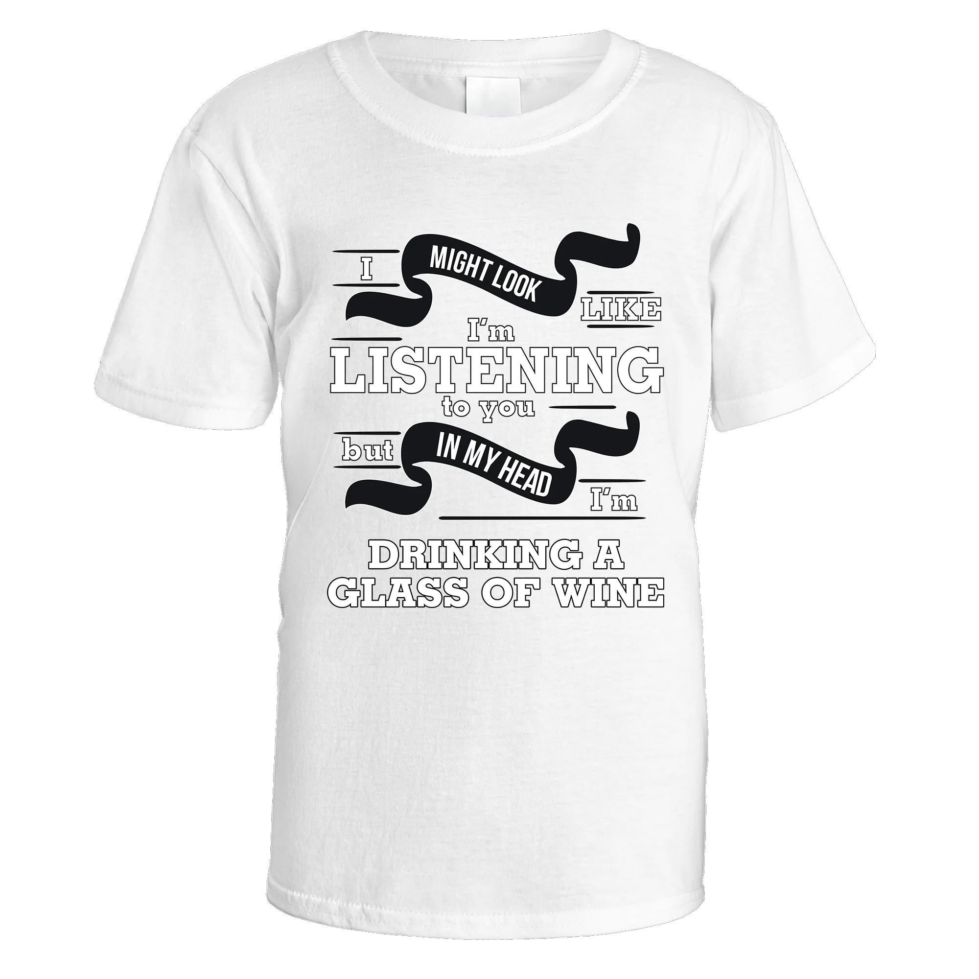In My Head I'm Drinking A Glass Of Wine T-Shirt - Image 2