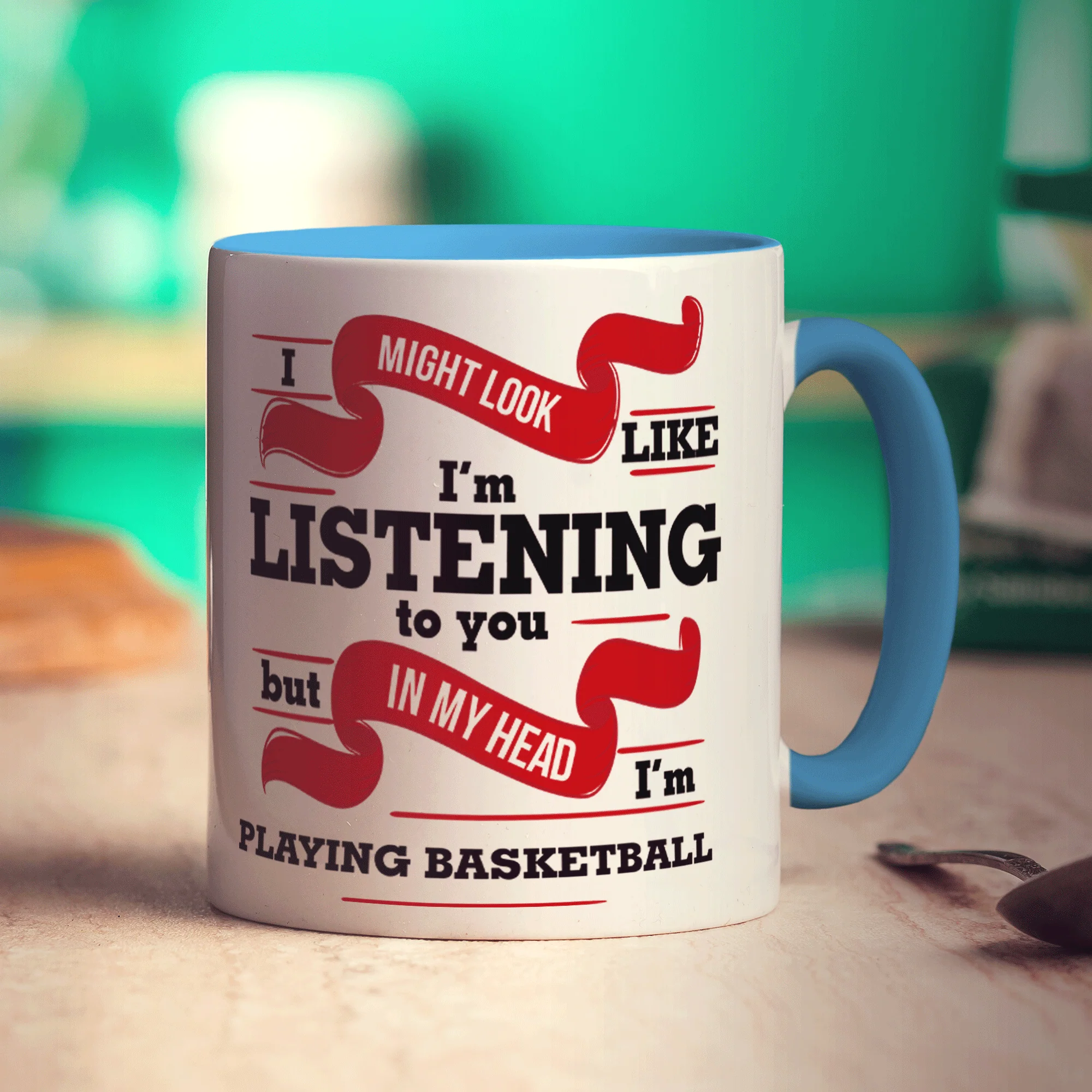 In My Head I'm Playing Basketball Mug - Image 6