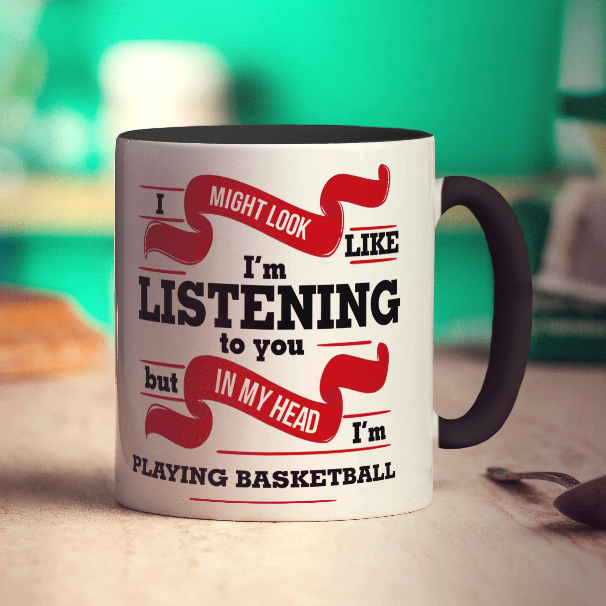 In My Head I'm Playing Basketball Mug - Image 8