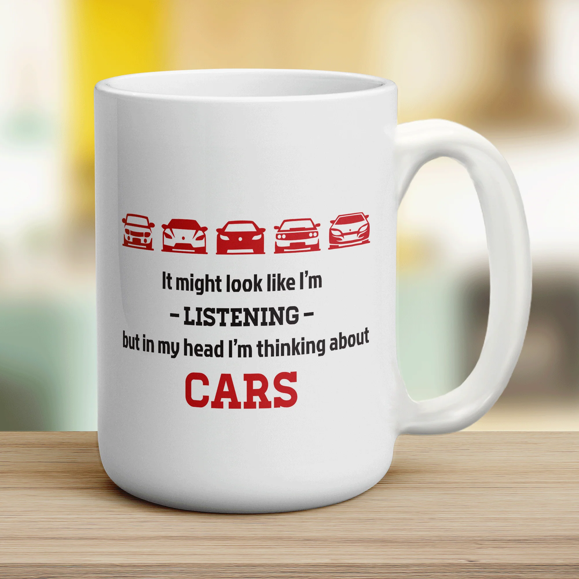 It Might Look Like I'm Listening but in my Head I'm Thinking About Cars Mug - Image 12