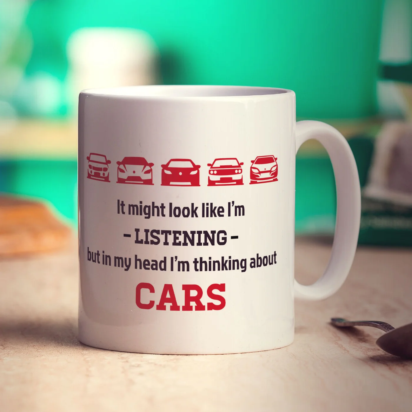 It Might Look Like I'm Listening but in my Head I'm Thinking About Cars Mug - Image 3