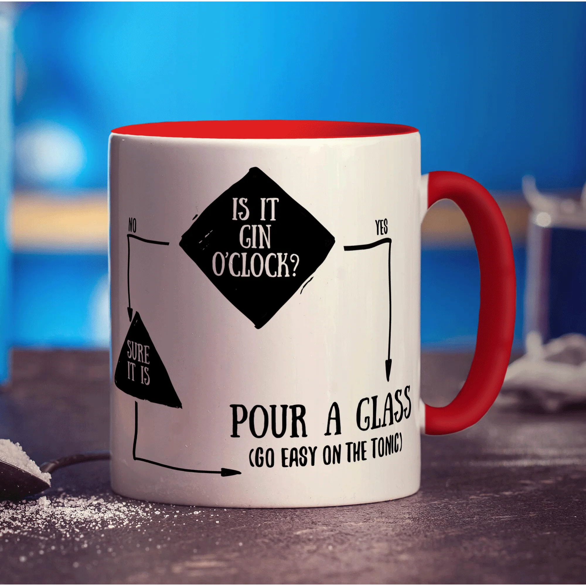 Is It Gin O'Clock? Flow Chart Mug - Image 11
