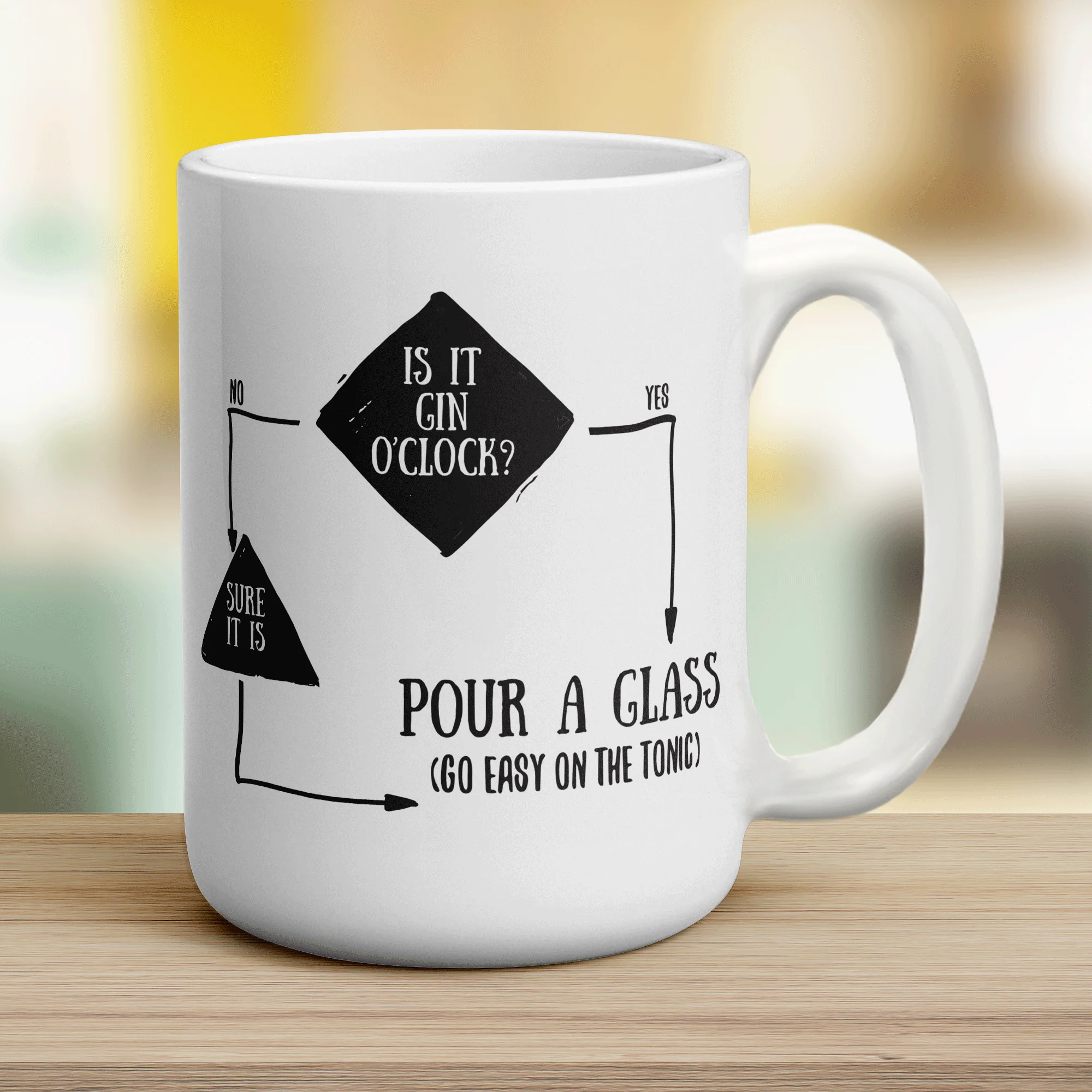Is It Gin O'Clock? Flow Chart Mug - Image 12